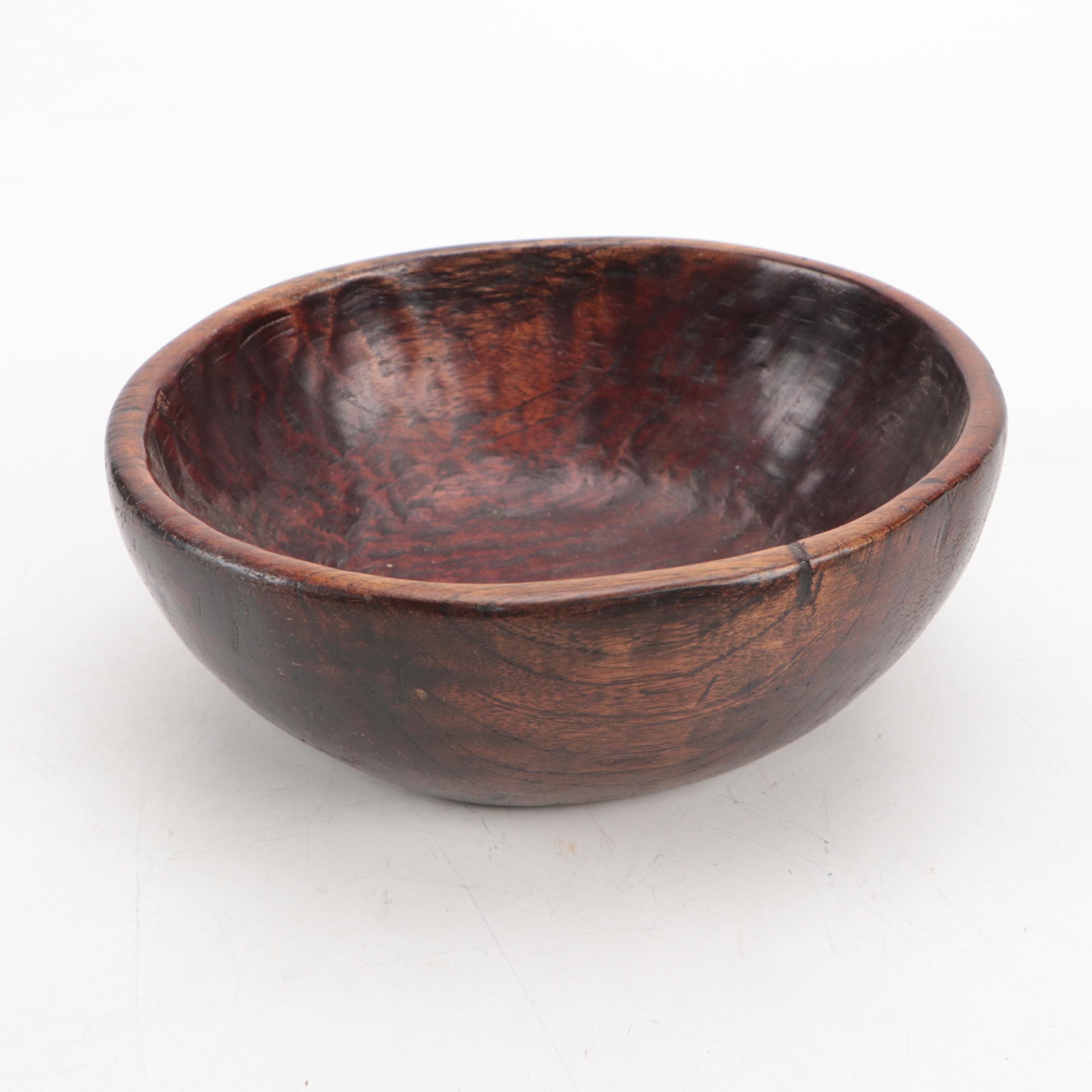 Lester Clarke and Other Wooden Serving Bowls and Tray, Mid to Late 20th Century