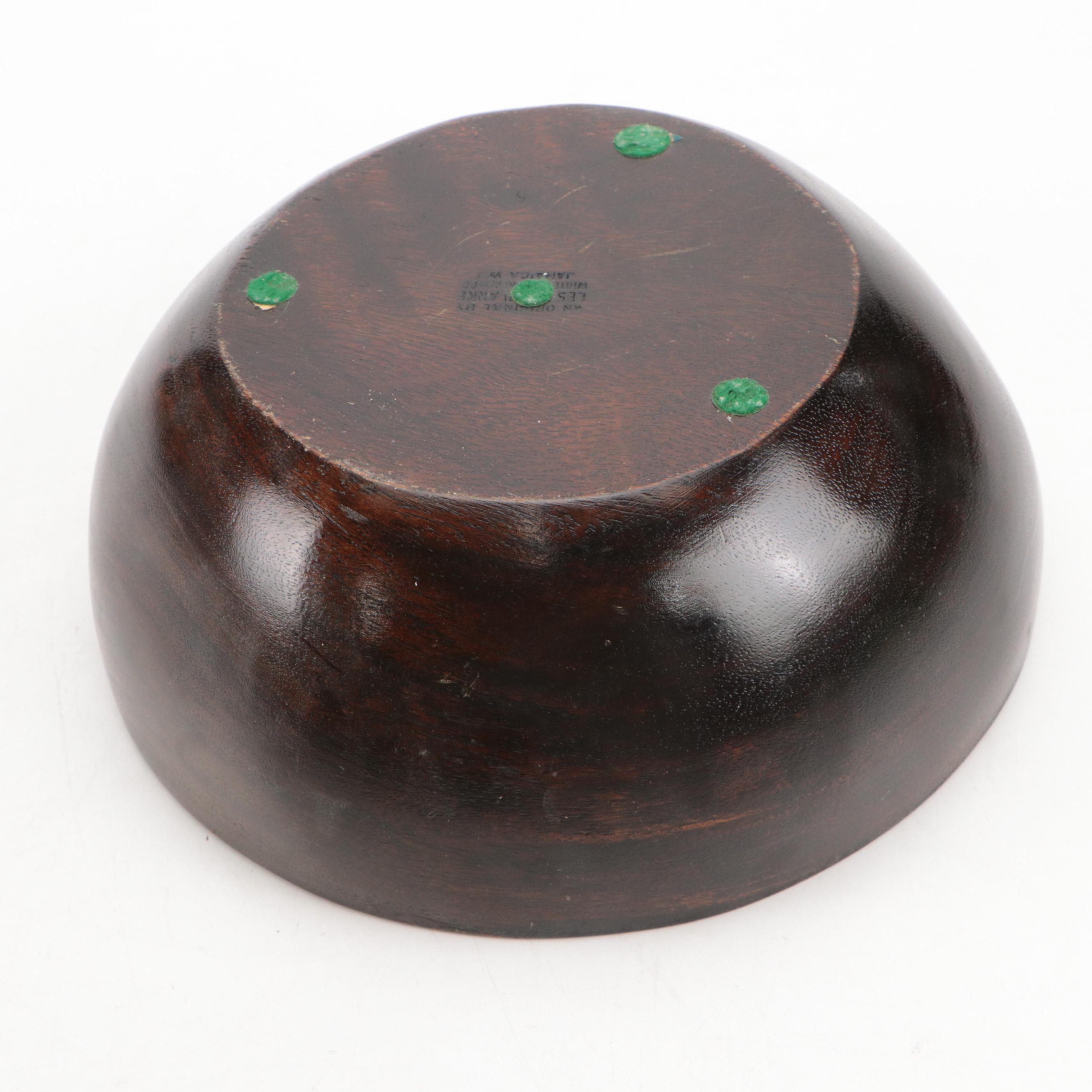 Lester Clarke and Other Wooden Serving Bowls and Tray, Mid to Late 20th Century