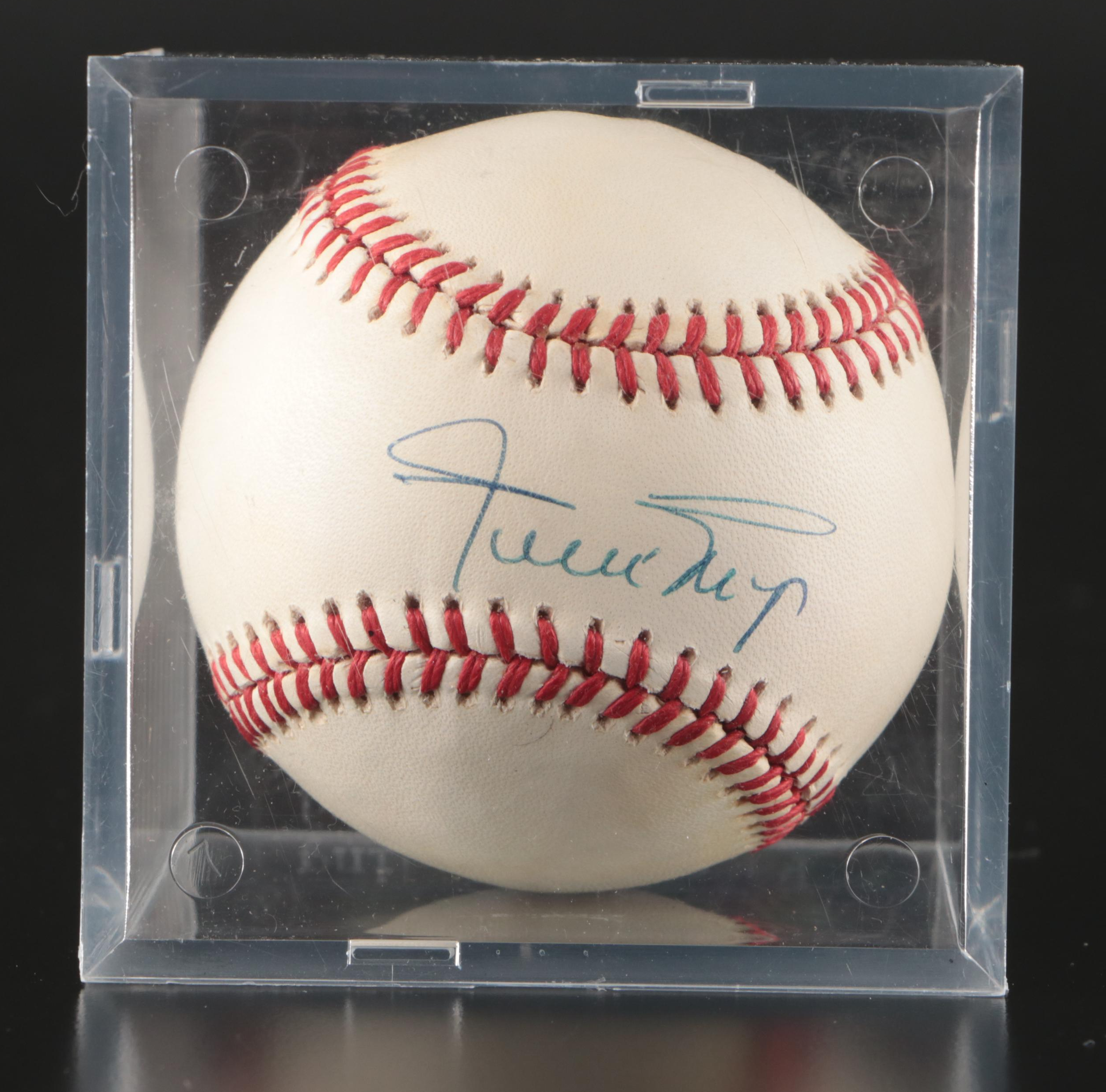 Willie Mays Signed Rawlings Official National League Baseball with Display, JSA