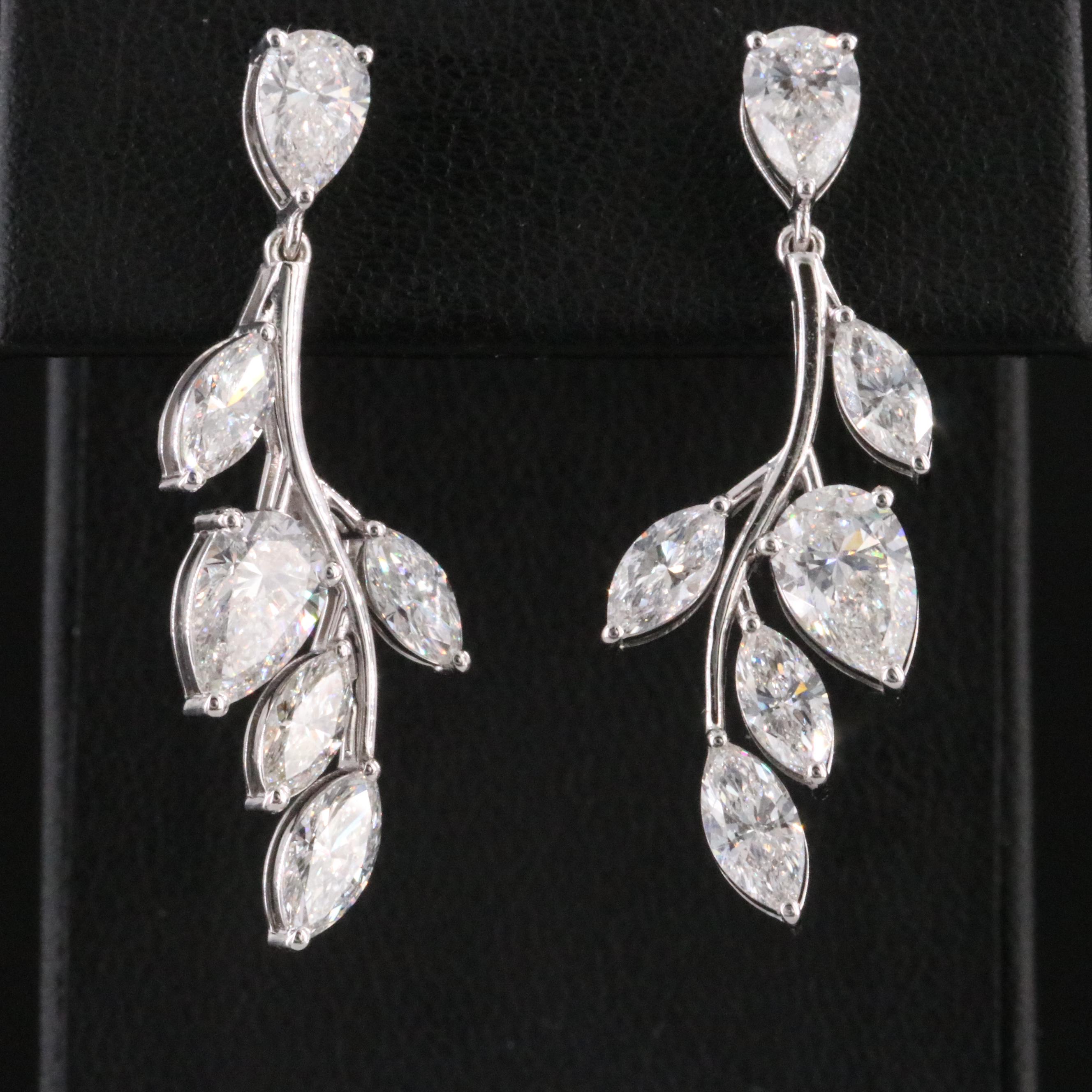 14K 4.56 CTW Lab Grown Diamond Foliate Earrings