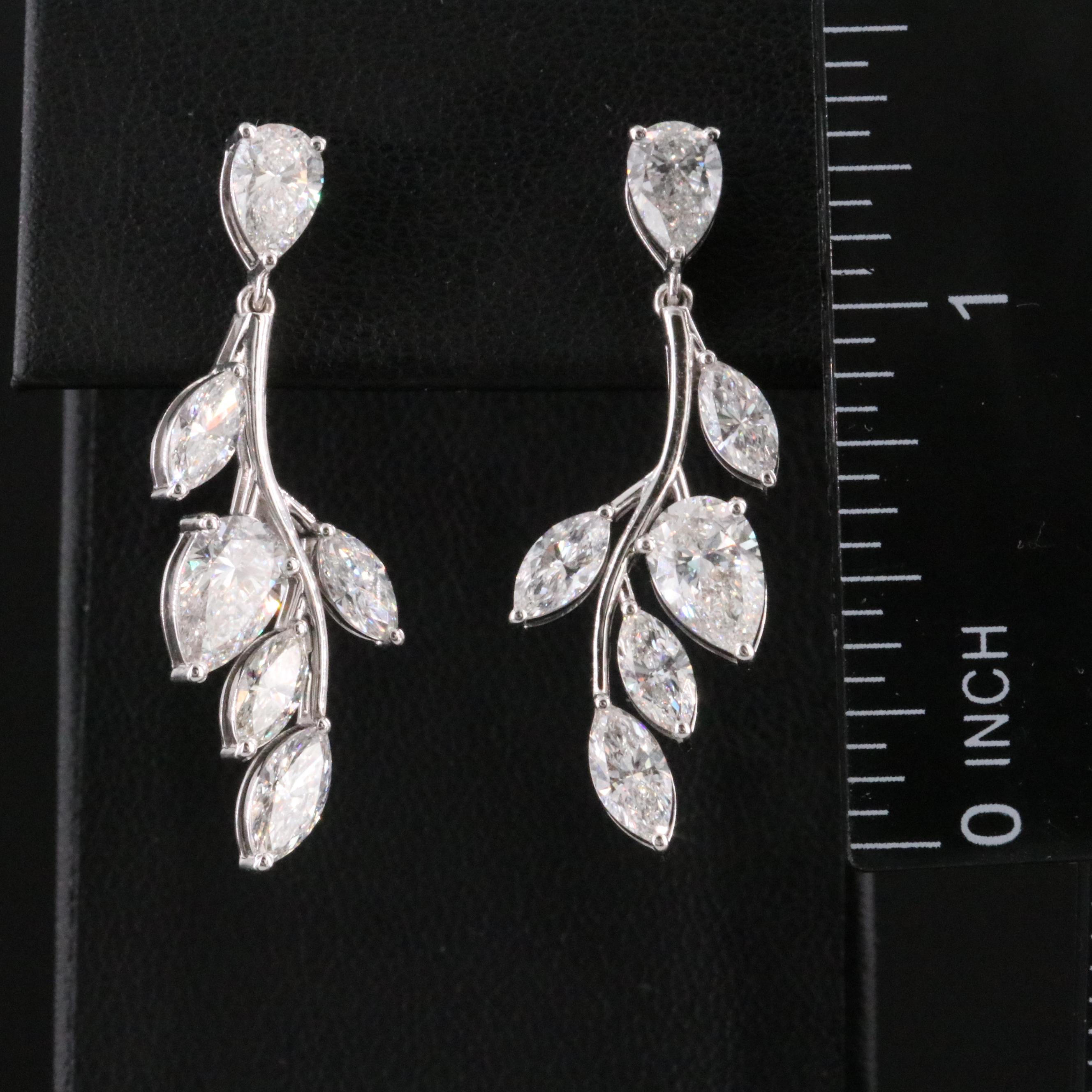 14K 4.56 CTW Lab Grown Diamond Foliate Earrings