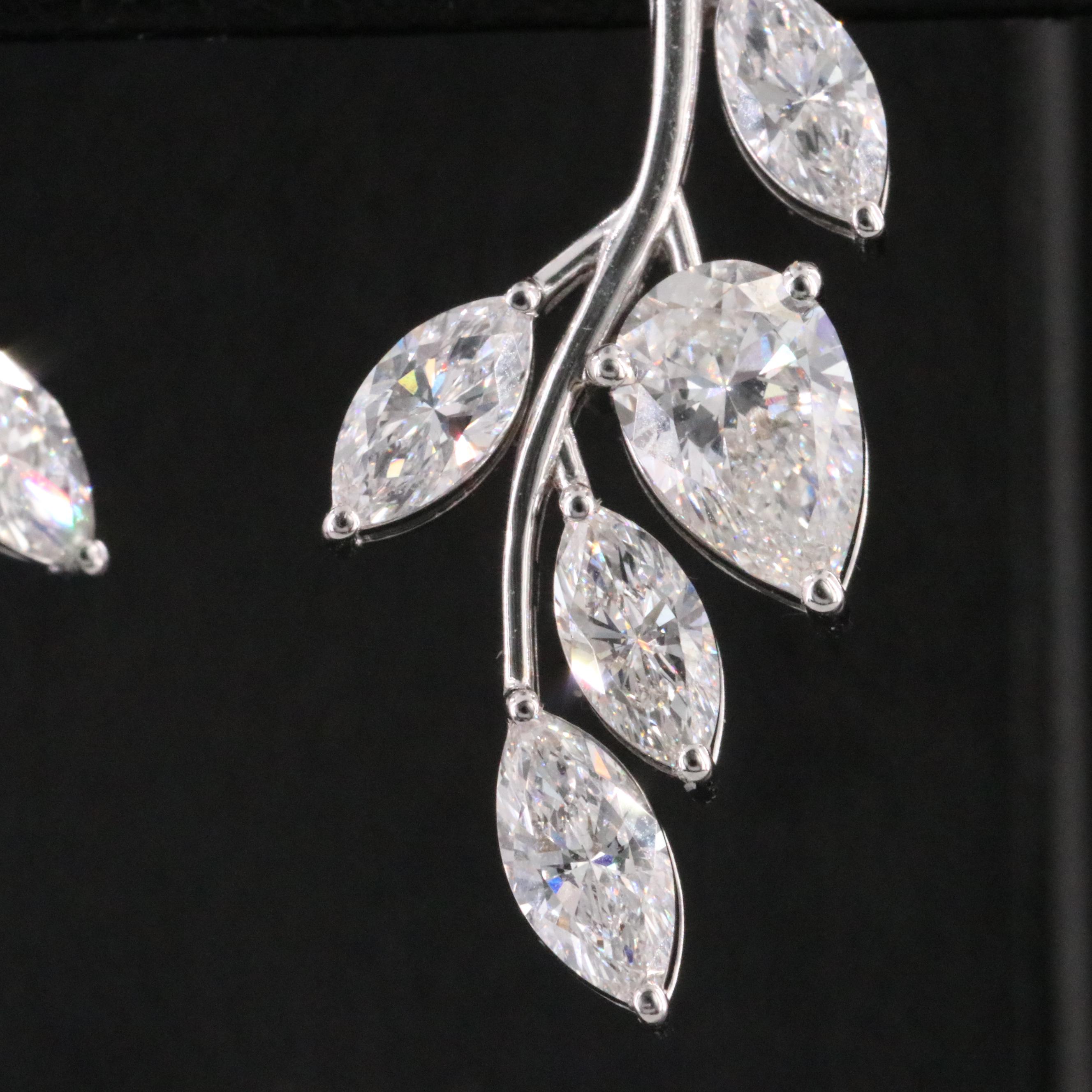 14K 4.56 CTW Lab Grown Diamond Foliate Earrings