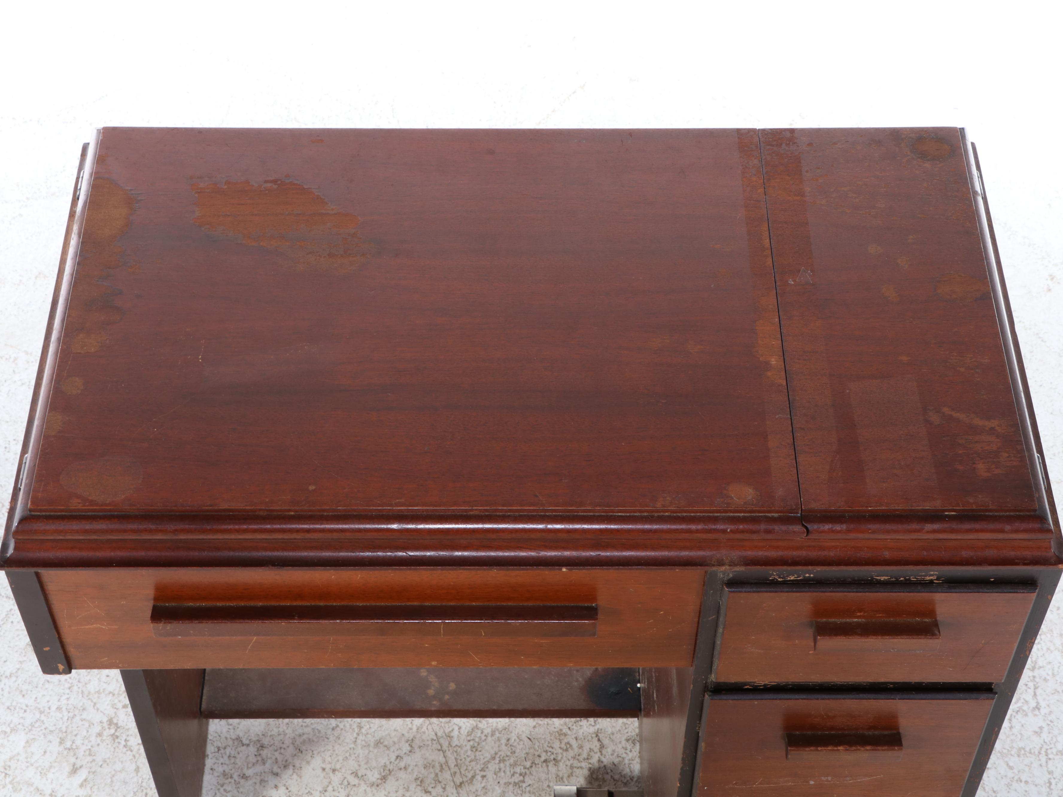 Singer Sewing Machine Model 15. and Table with Chair, 1950