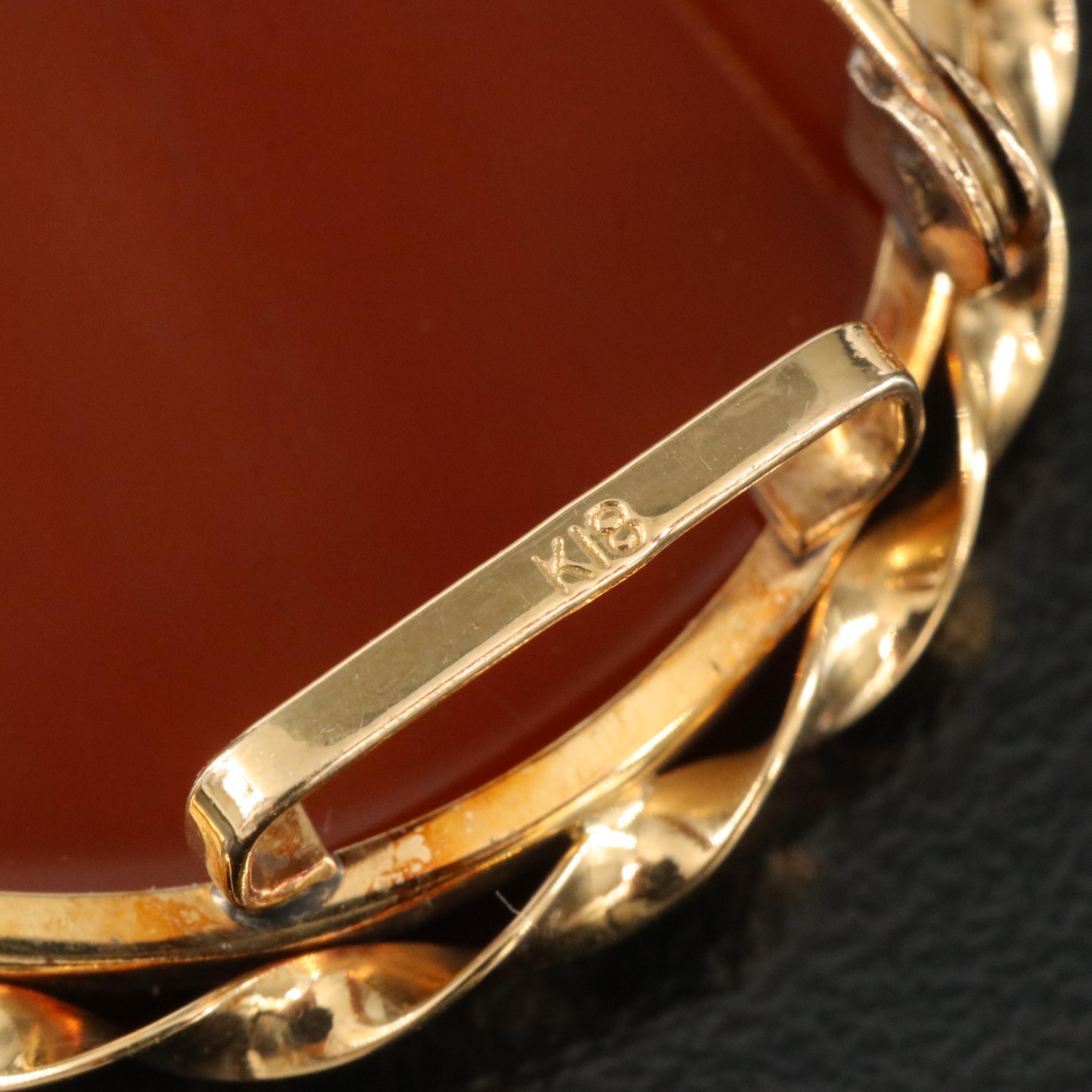 18K Agate Phoenix Converter Brooch