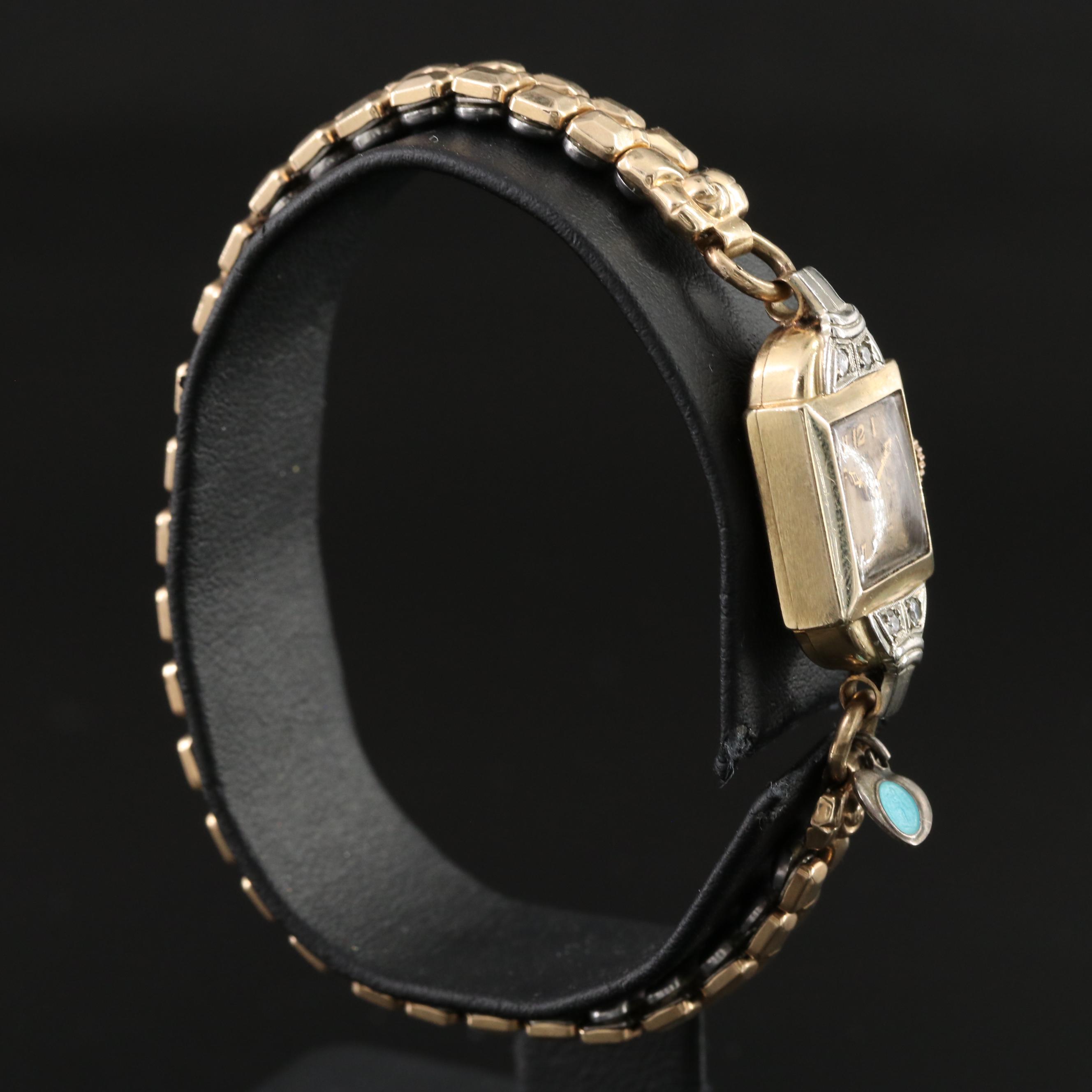 14K Elgin Diamond Vintage Watch