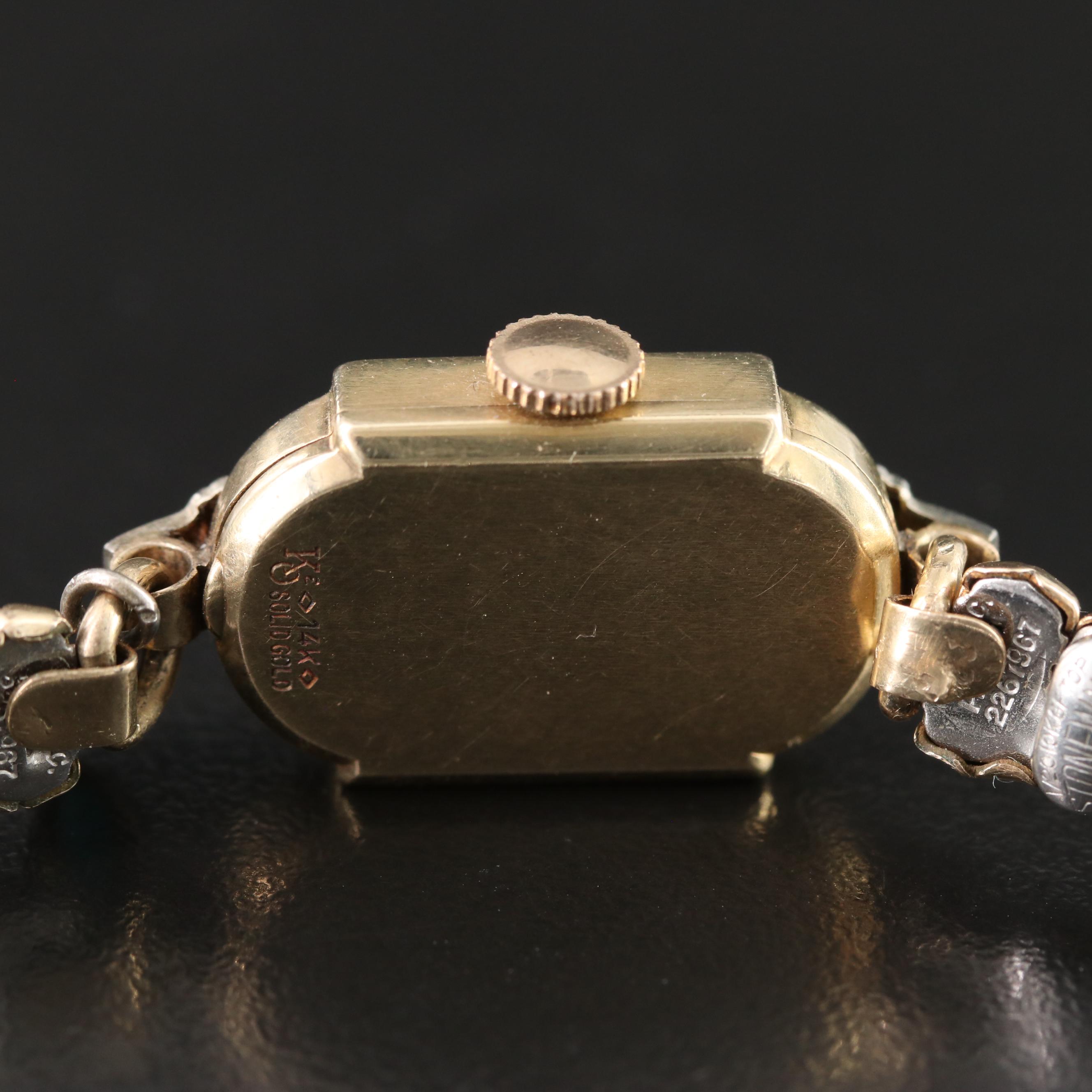 14K Elgin Diamond Vintage Watch