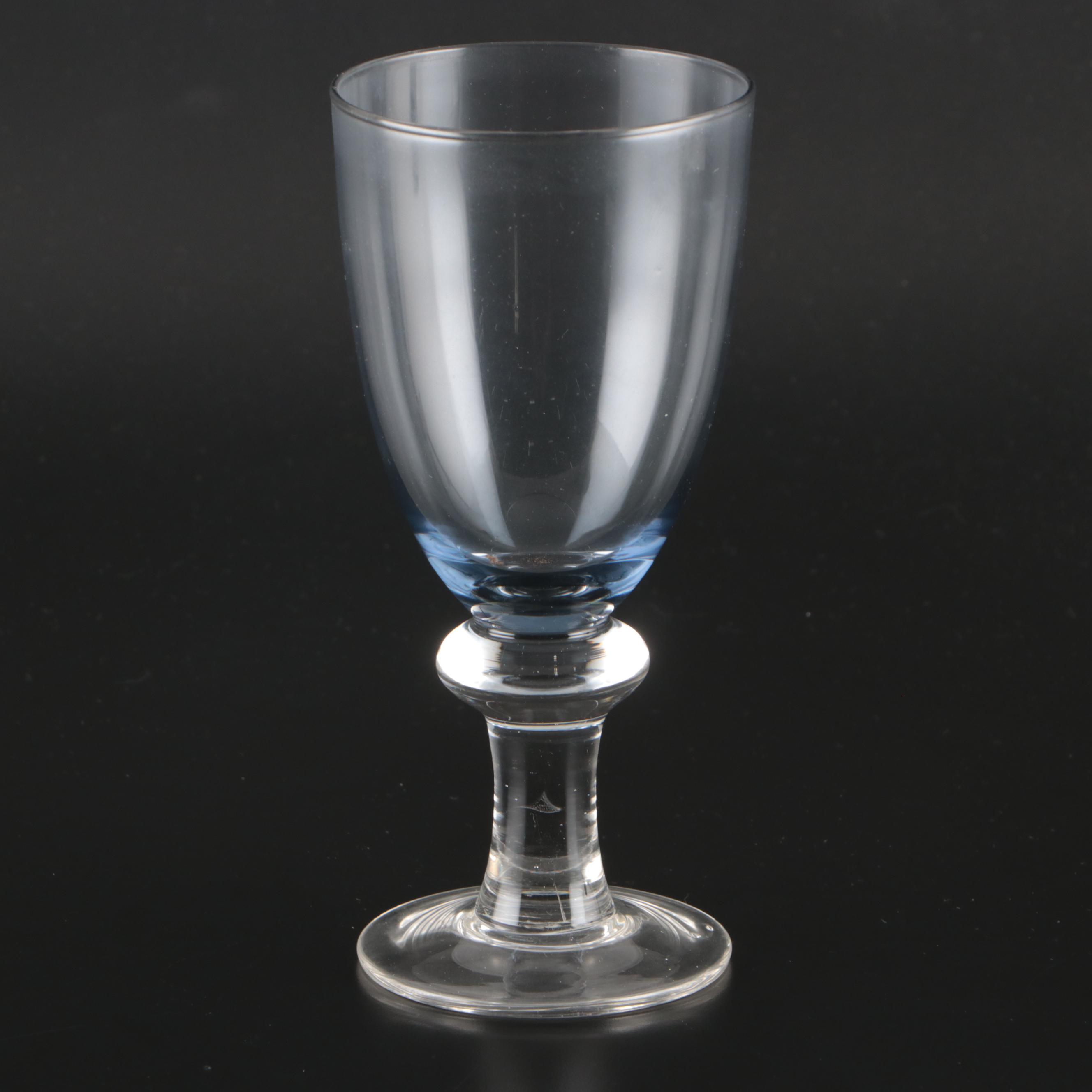 Water Goblets with Smoke Bowl and Lobed Stem, Set of Twelve