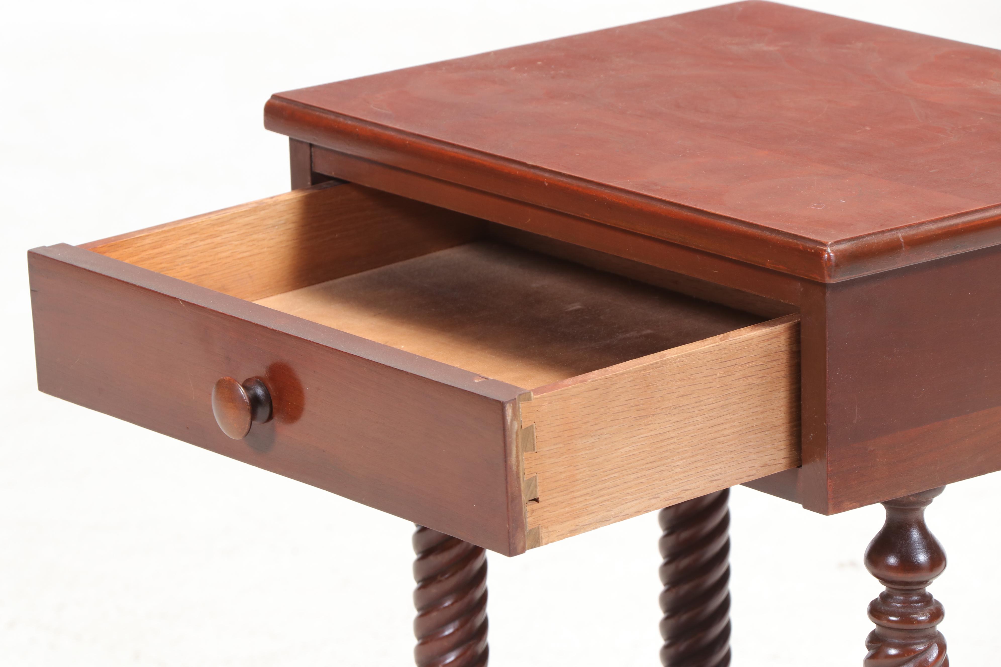 Consider H. Willett Wildwood Cherry Barley Twist End Table, 20th Century