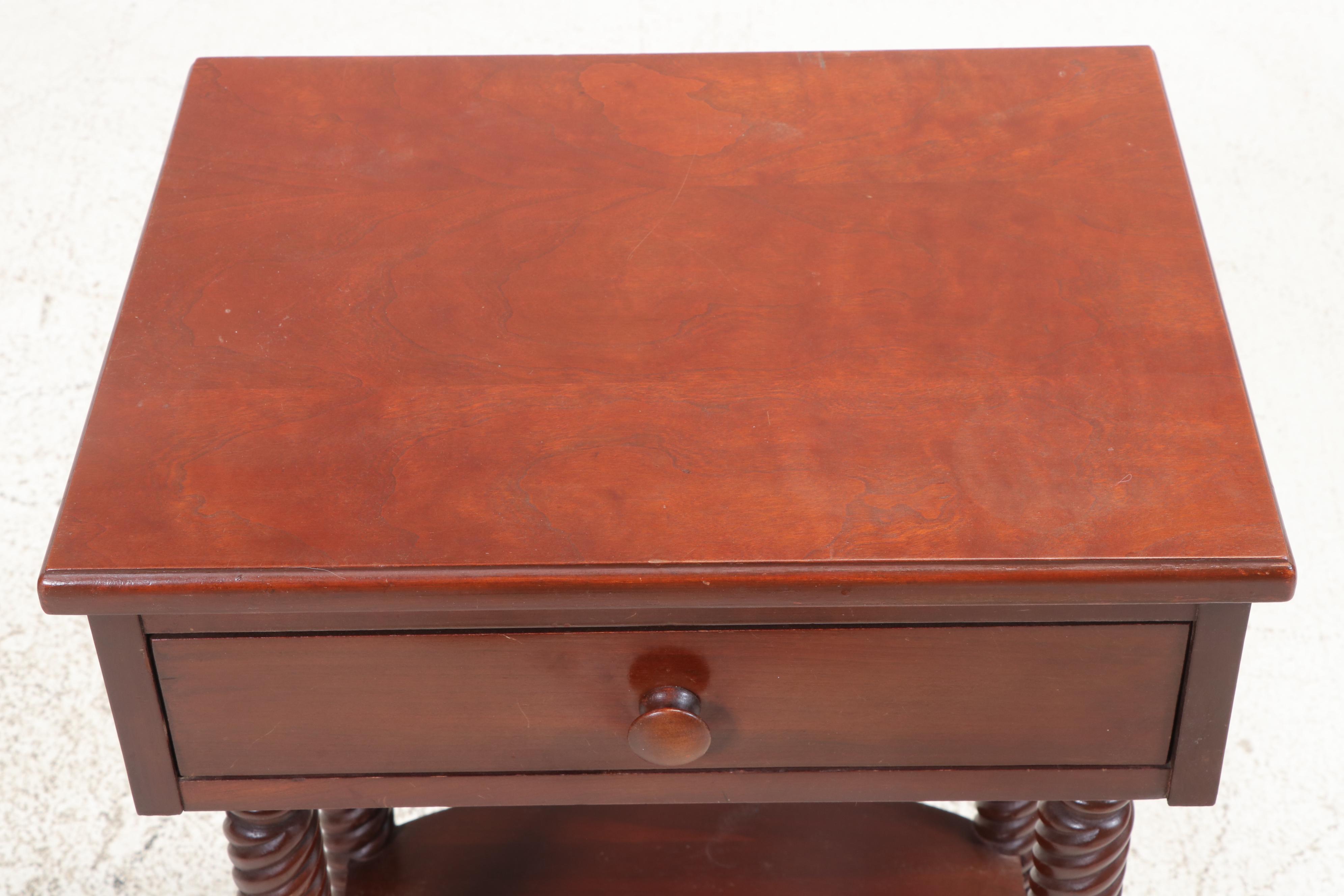 Consider H. Willett Wildwood Cherry Barley Twist End Table, 20th Century