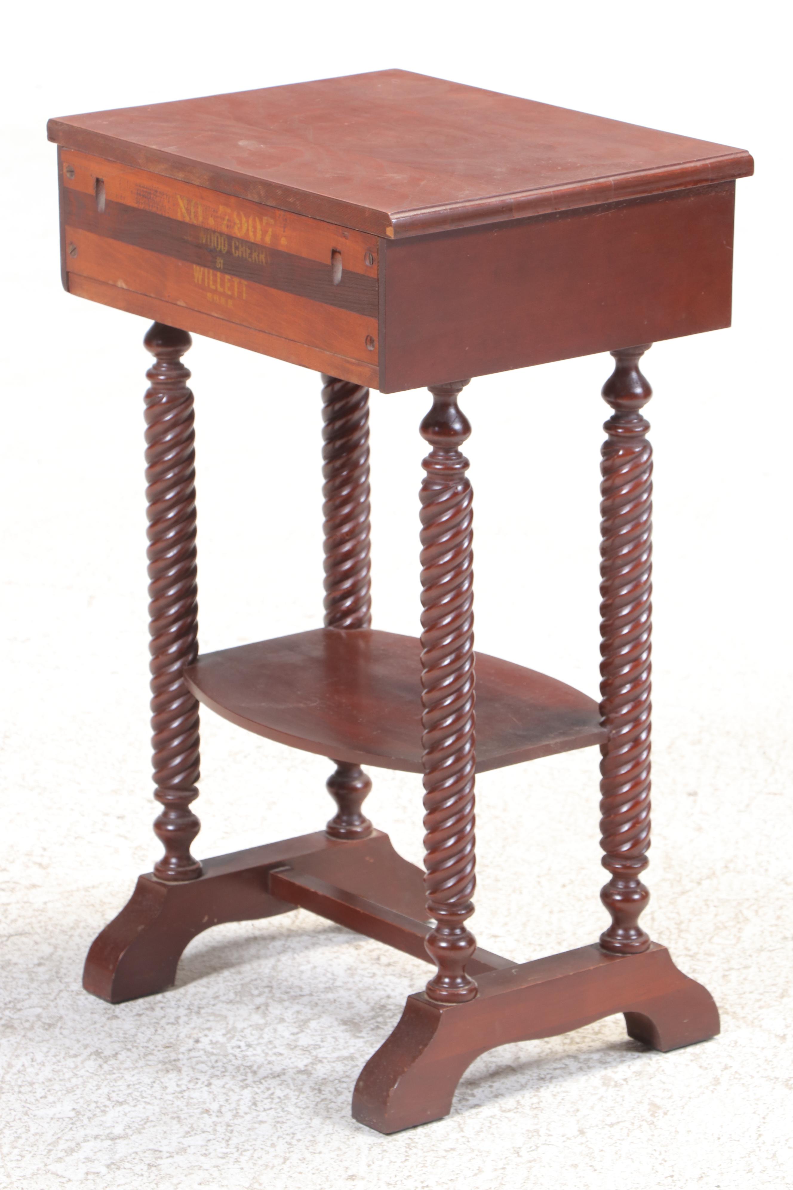 Consider H. Willett Wildwood Cherry Barley Twist End Table, 20th Century