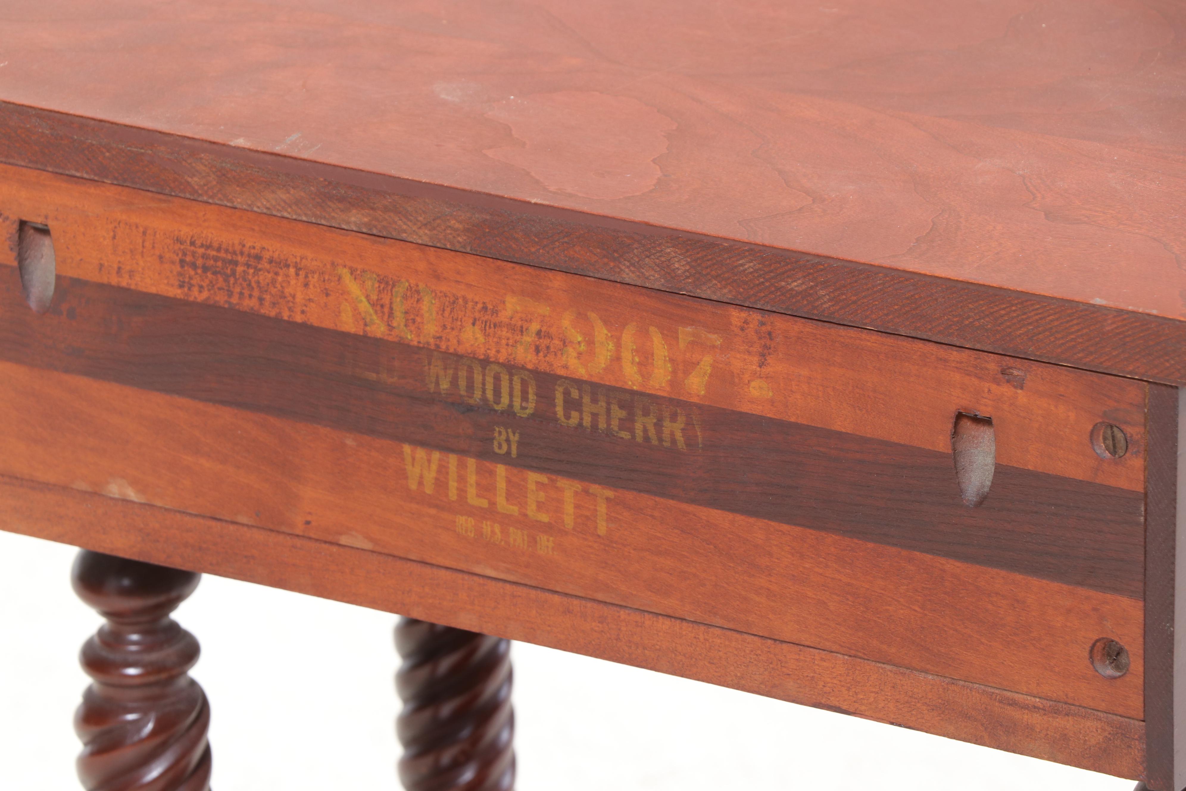 Consider H. Willett Wildwood Cherry Barley Twist End Table, 20th Century