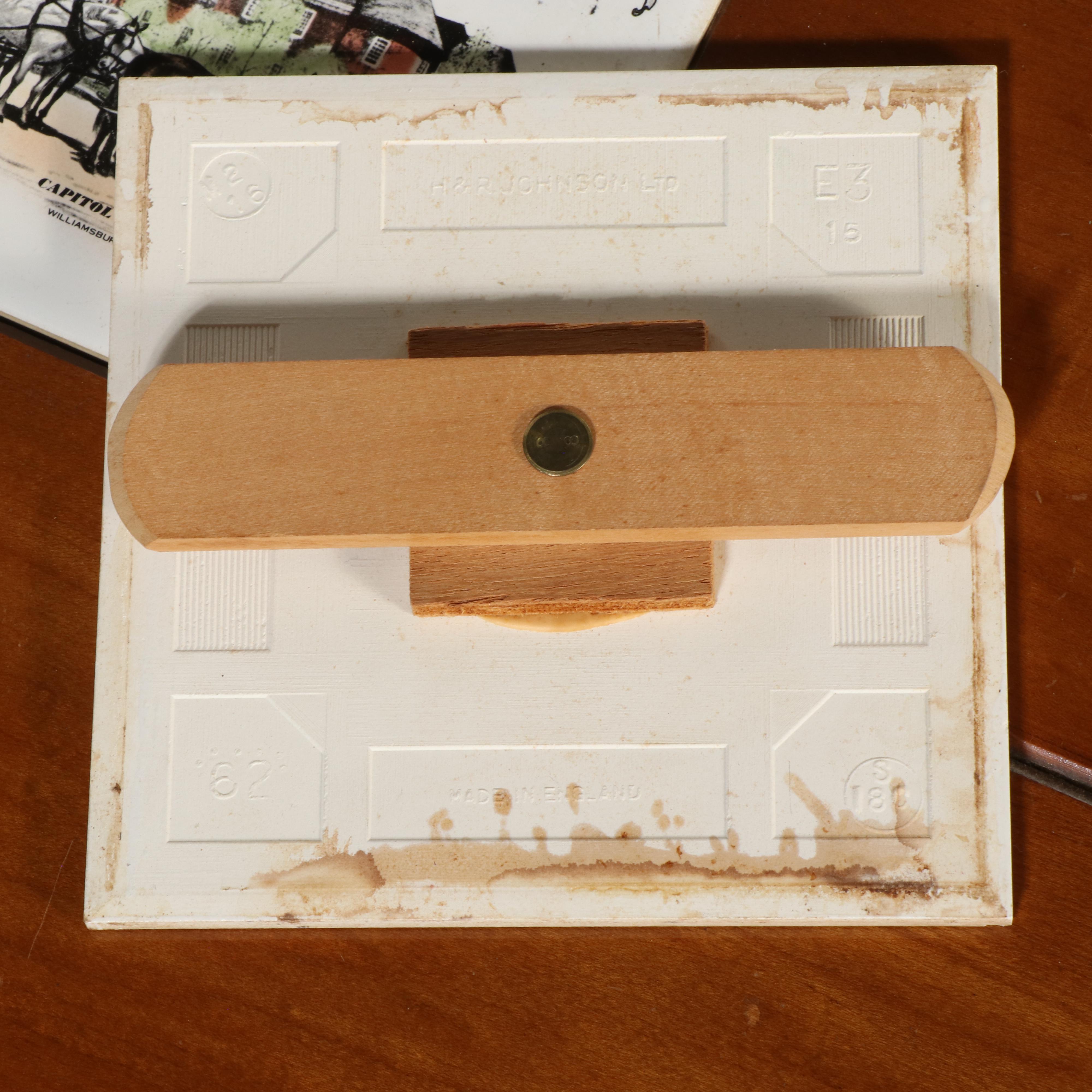 American Colonial Style Maple and Ceramic Tile Coffee Table