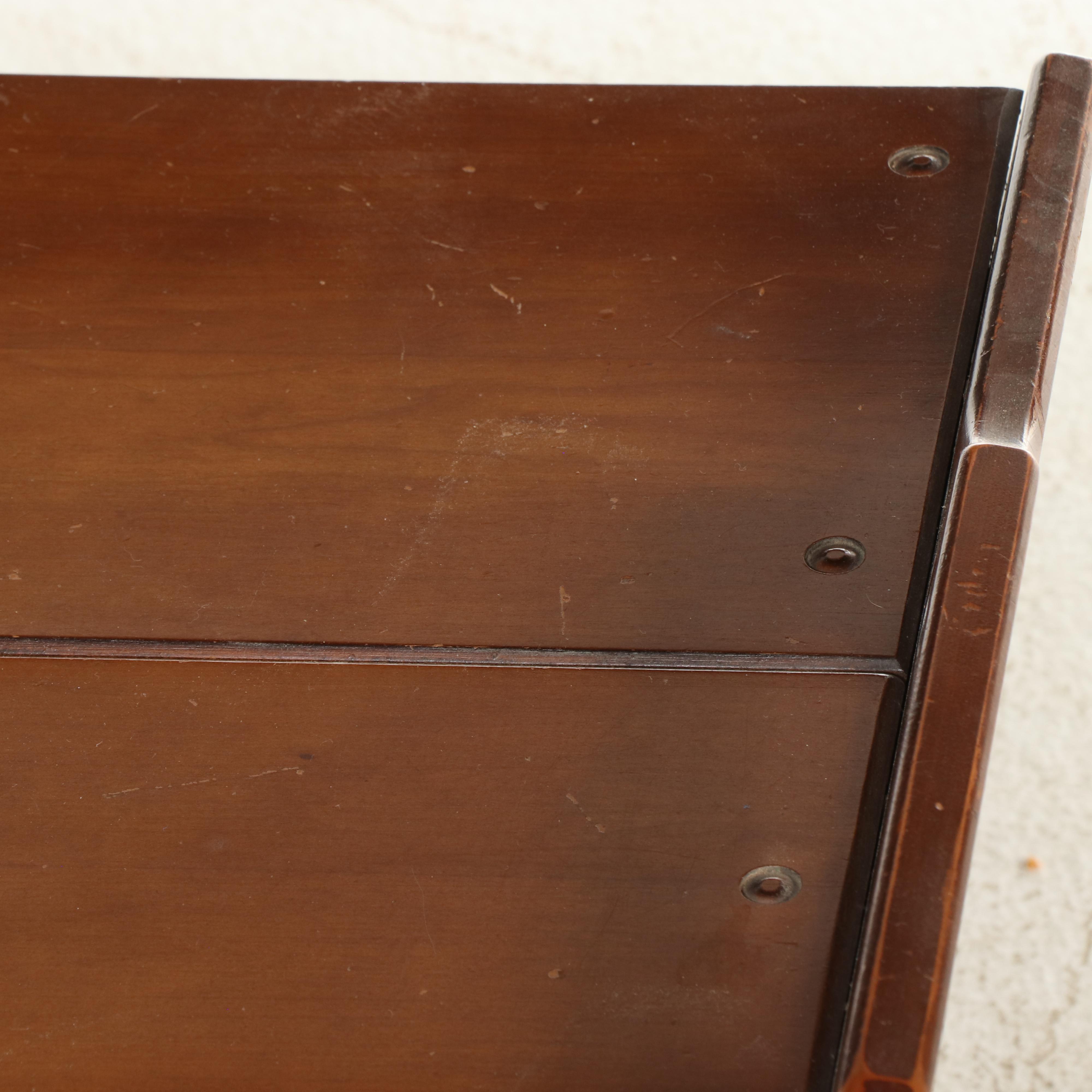 American Colonial Style Maple and Ceramic Tile Coffee Table