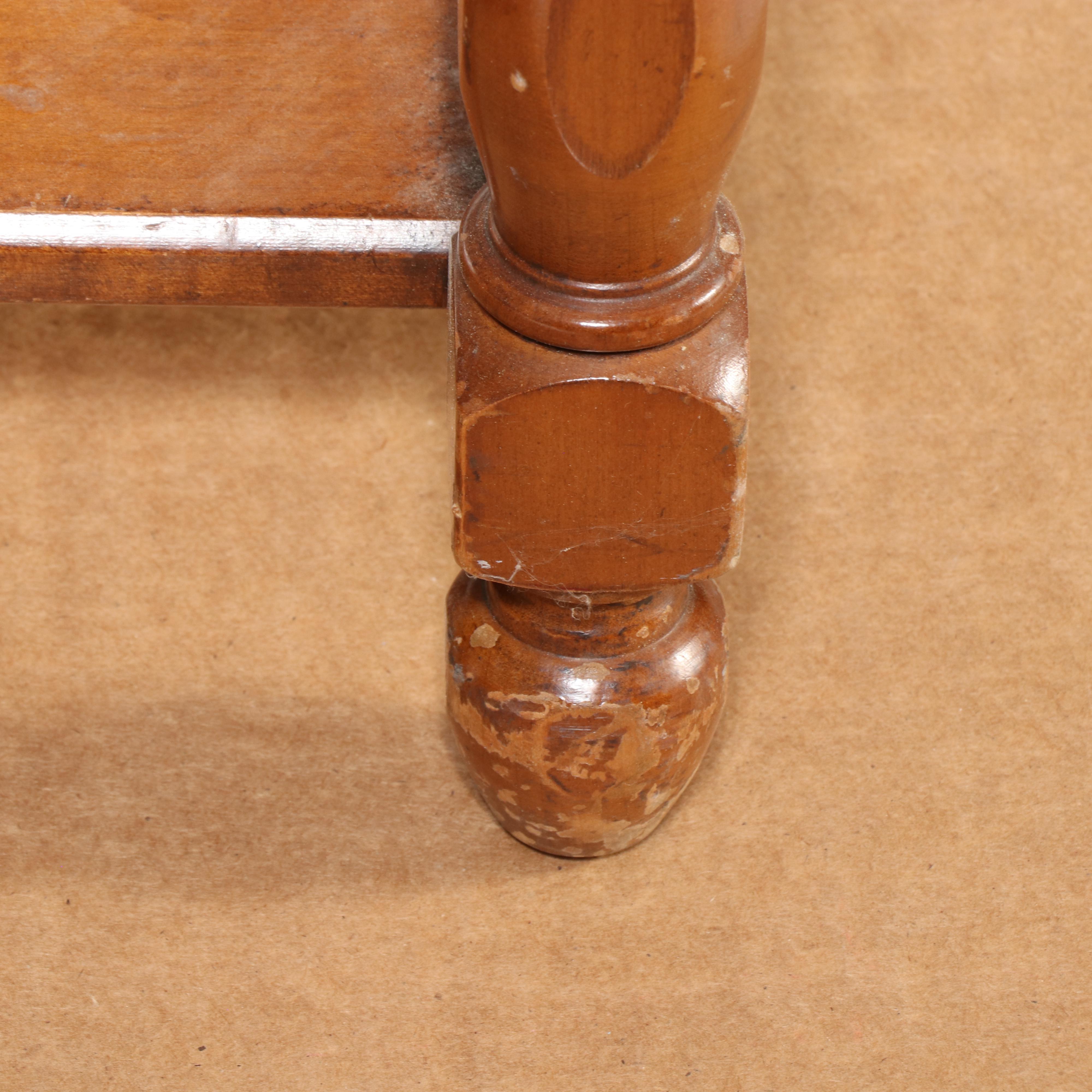 American Colonial Style Maple and Ceramic Tile Coffee Table