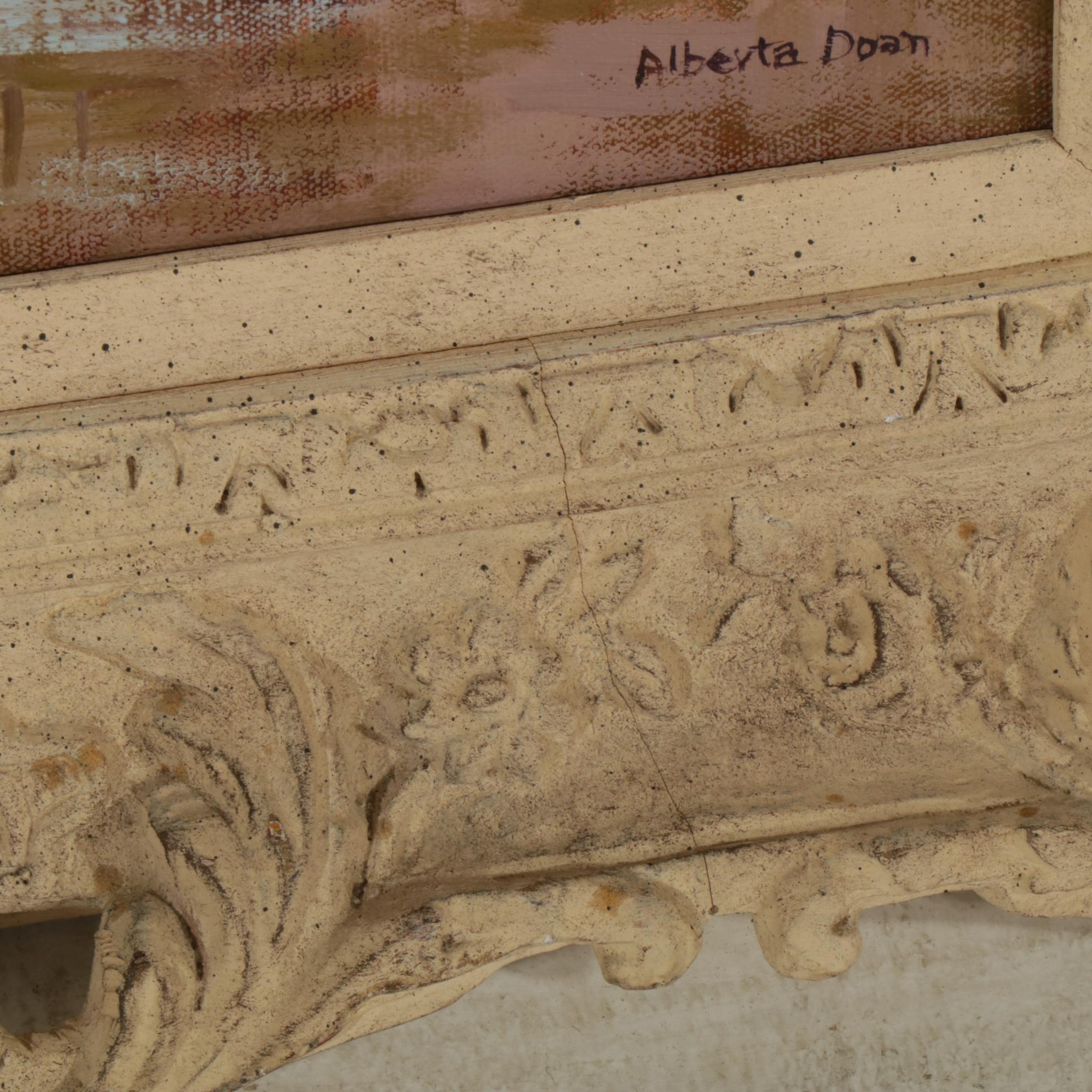 Impressionist Style Spring Landscape Oil Painting Signed Alberta Doan