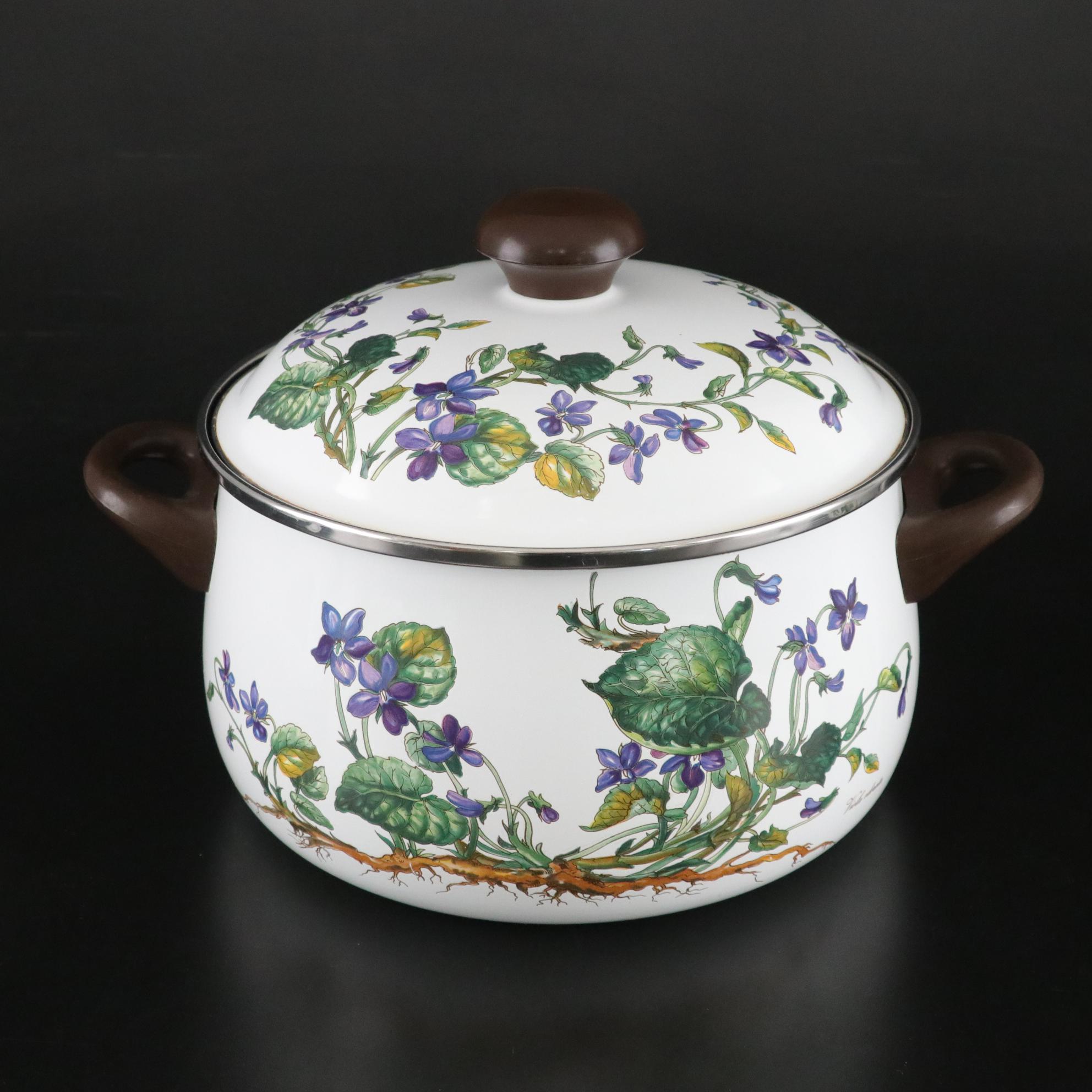 Villeroy & Boch "Botanica" Enameled Metal Pots with Spoon Rest