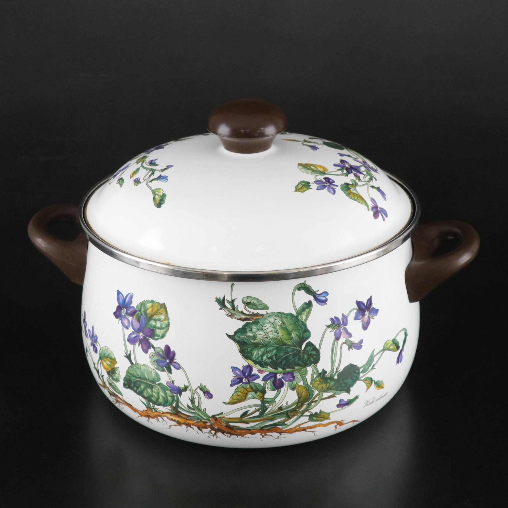 Villeroy & Boch "Botanica" Enameled Metal Pots with Spoon Rest