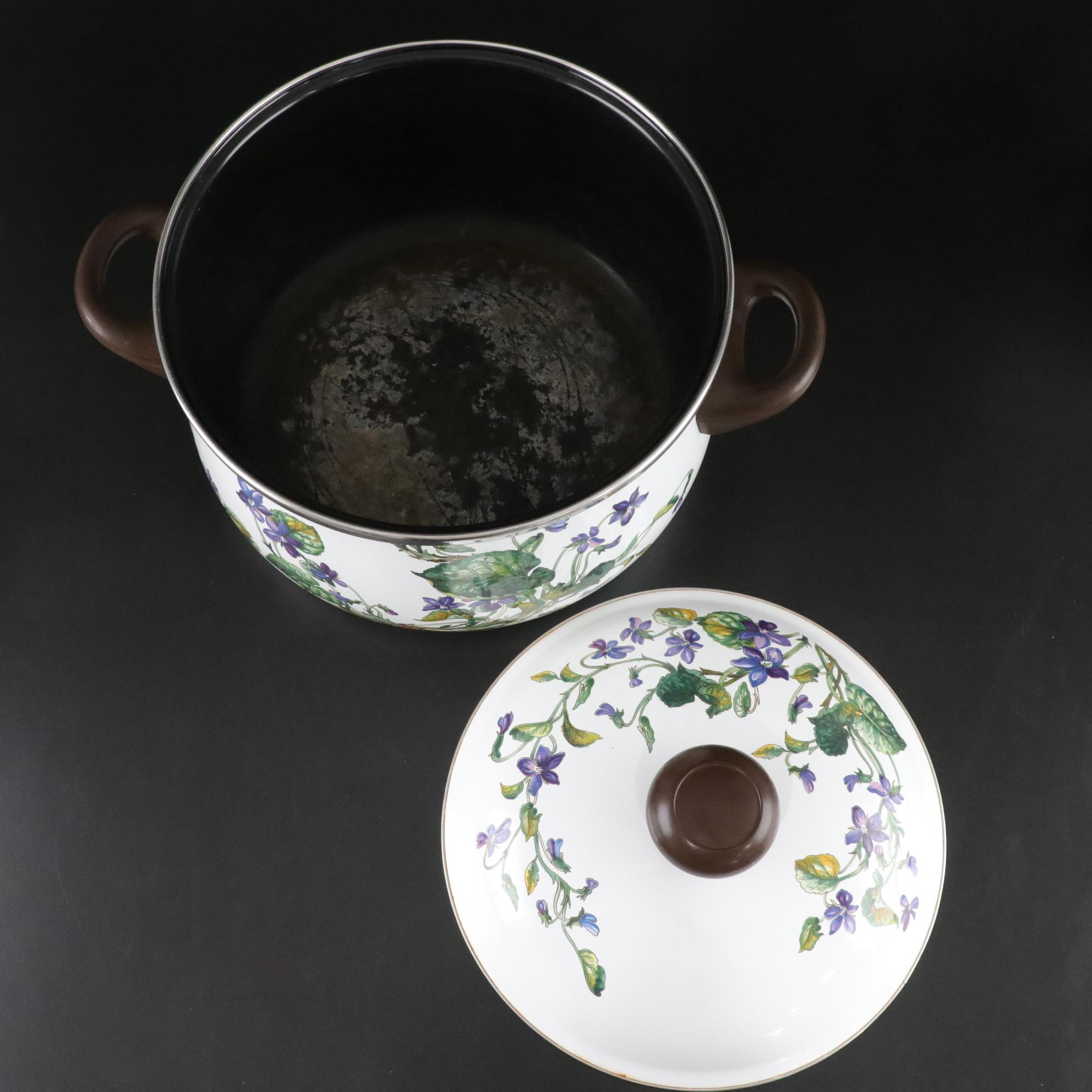 Villeroy & Boch "Botanica" Enameled Metal Pots with Spoon Rest