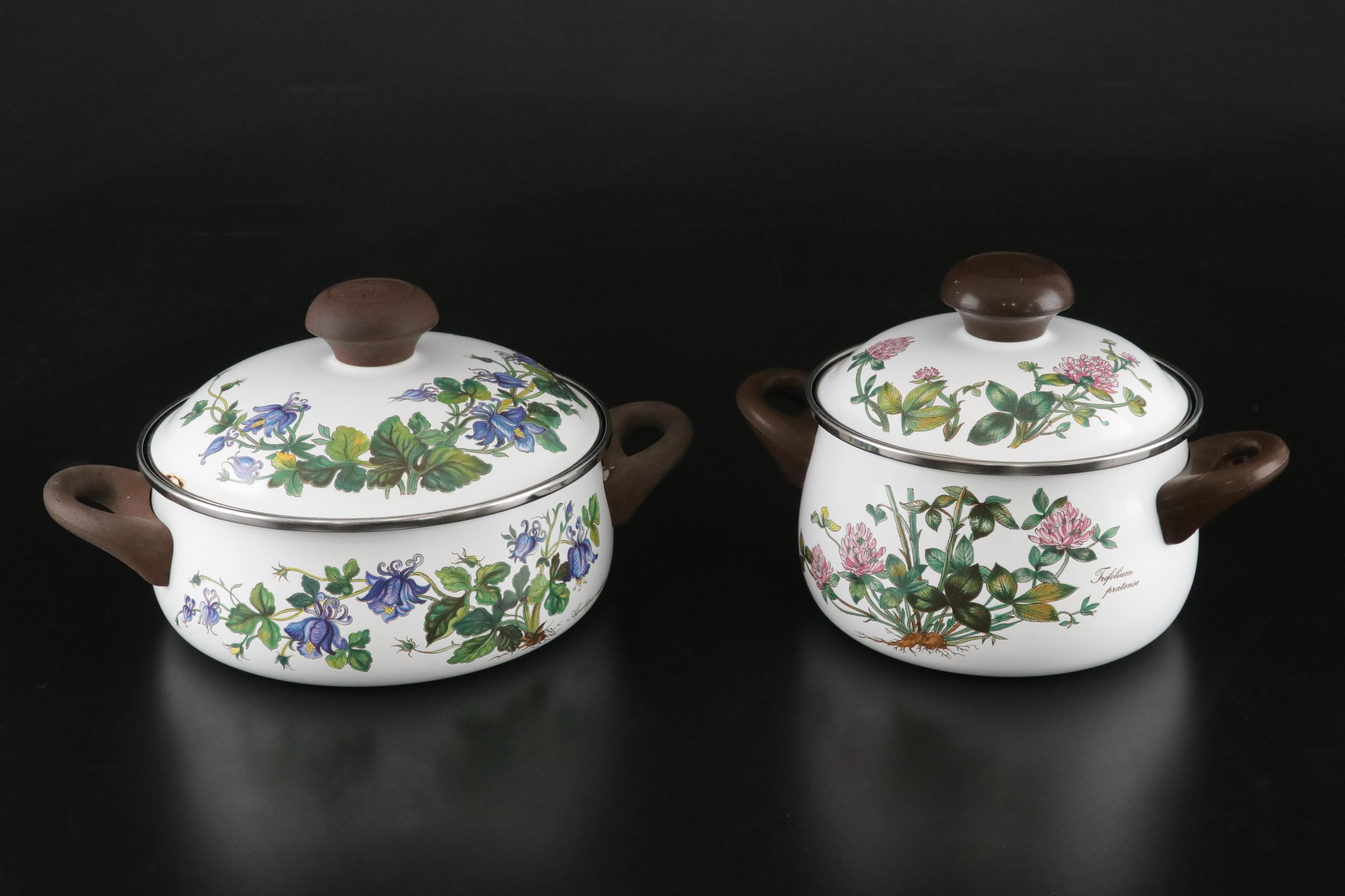 Villeroy & Boch "Botanica" Enameled Metal Pots with Spoon Rest