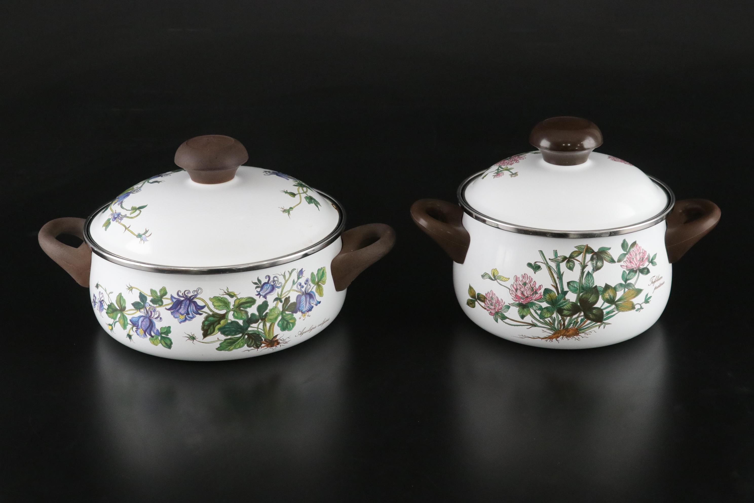 Villeroy & Boch "Botanica" Enameled Metal Pots with Spoon Rest
