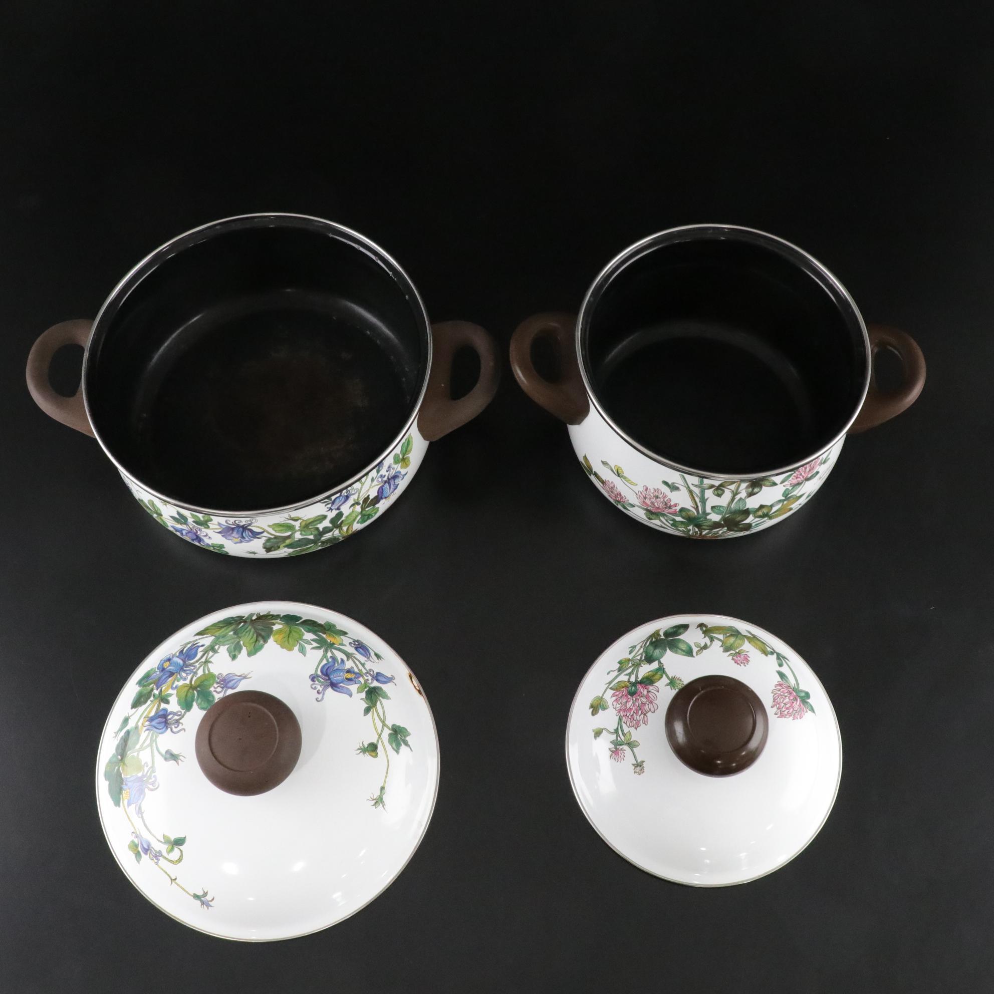 Villeroy & Boch "Botanica" Enameled Metal Pots with Spoon Rest