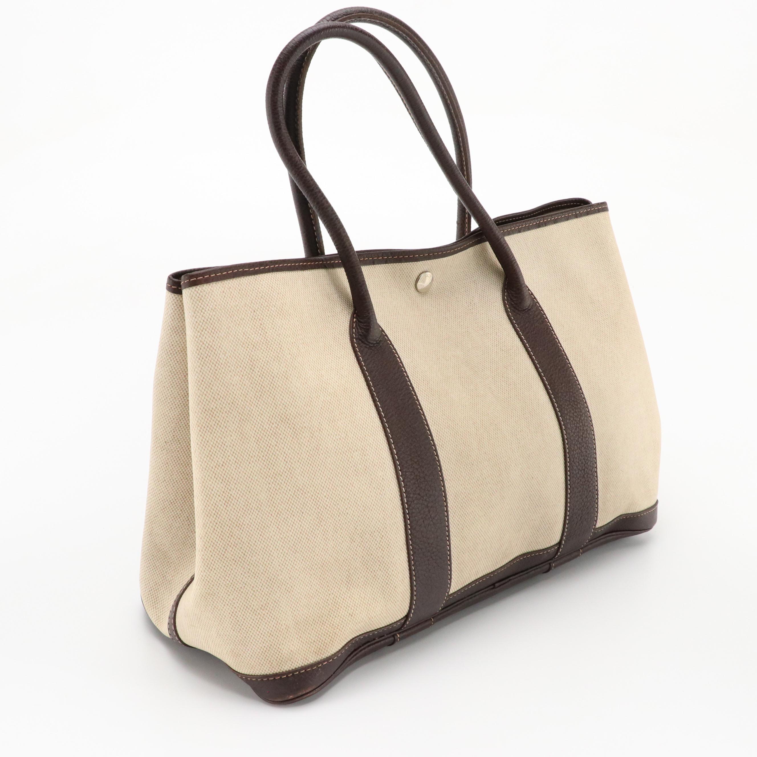 Hermès Garden Party 36 Tote in Natural Toile with Water Buffalo Trim