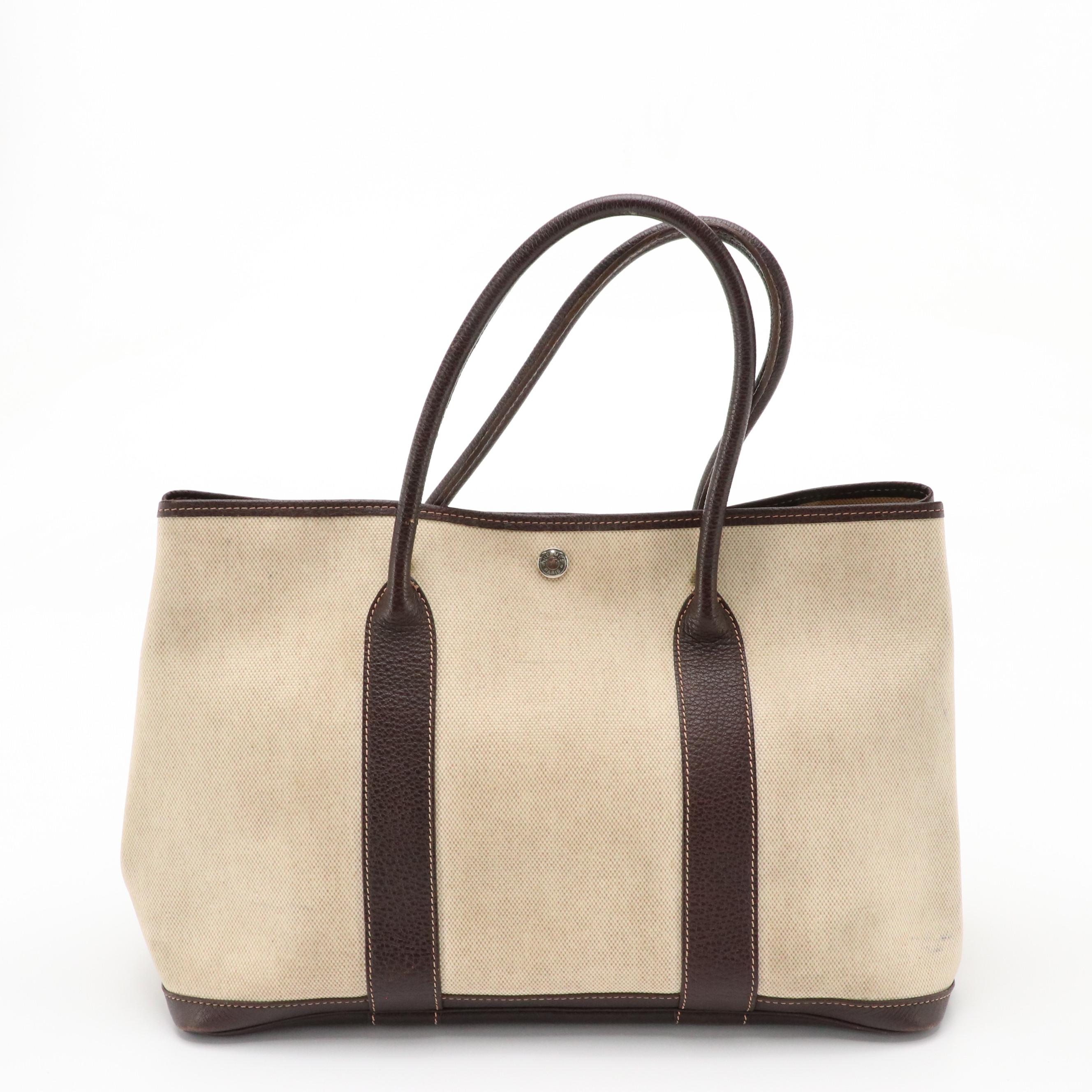 Hermès Garden Party 36 Tote in Natural Toile with Water Buffalo Trim