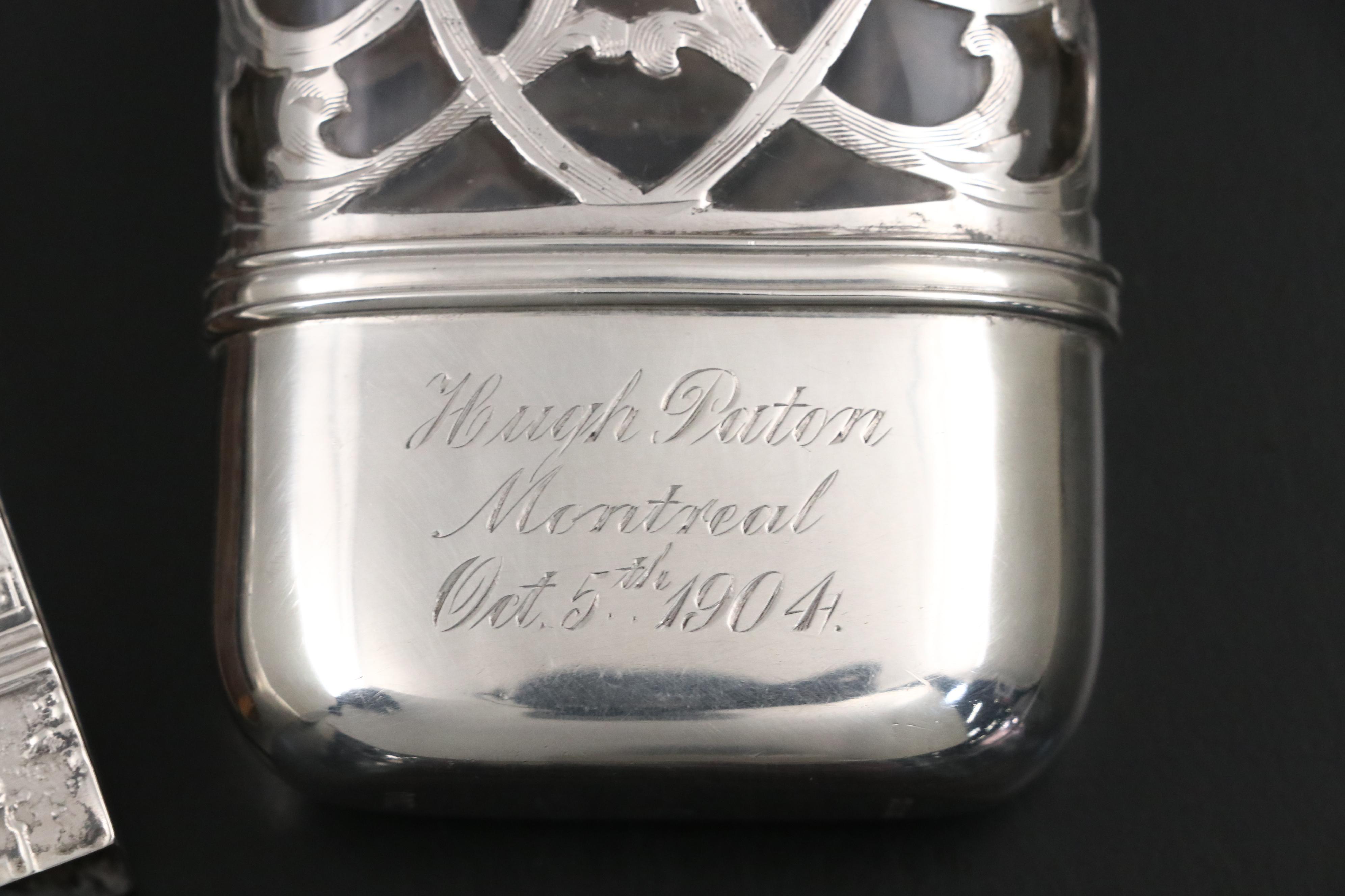 Edwardian Sterling Silver Overlay with Other Perfume Bottles and Accessories