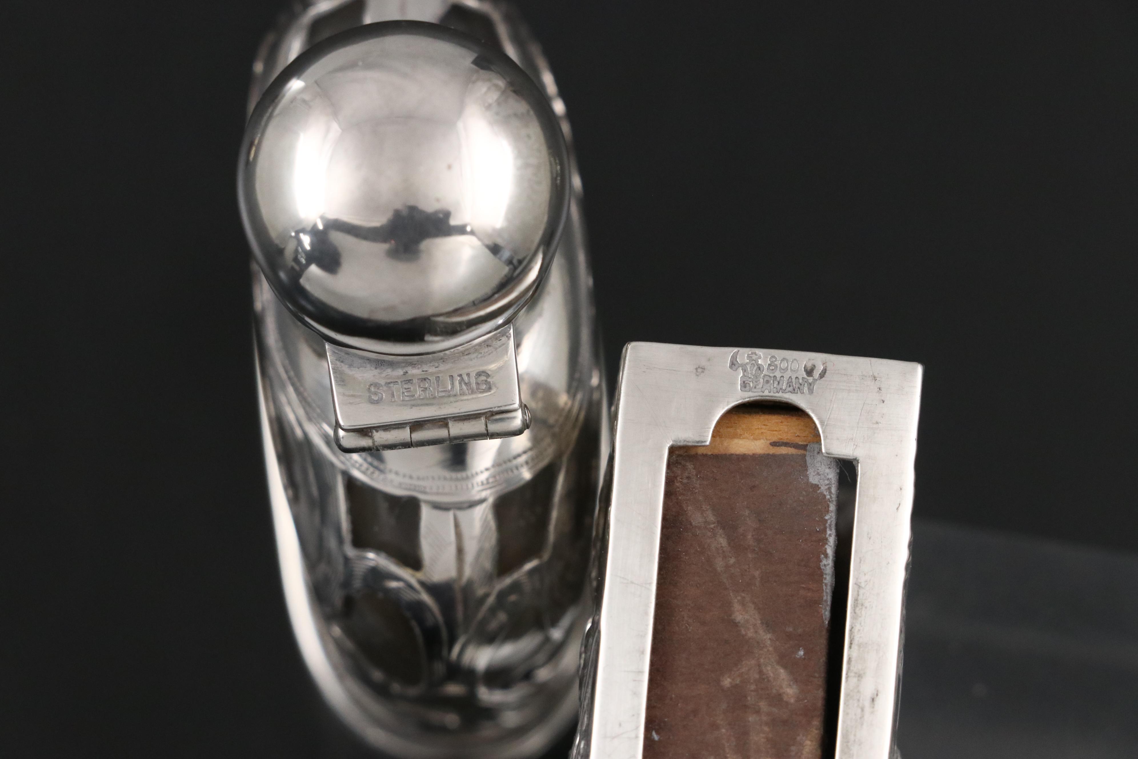 Edwardian Sterling Silver Overlay with Other Perfume Bottles and Accessories