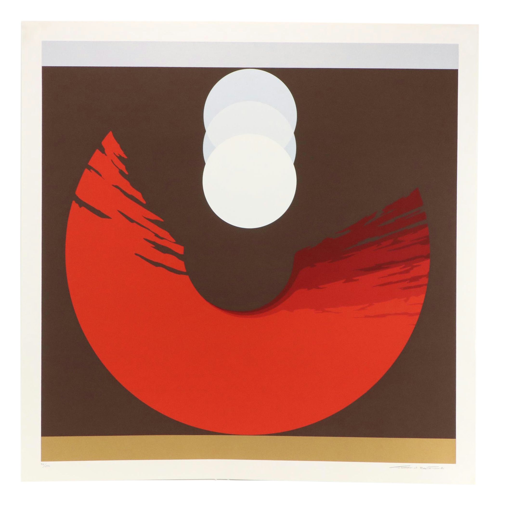 Thomas Whelan Benton Abstract Serigraph "Evolution Series – Red," 1981