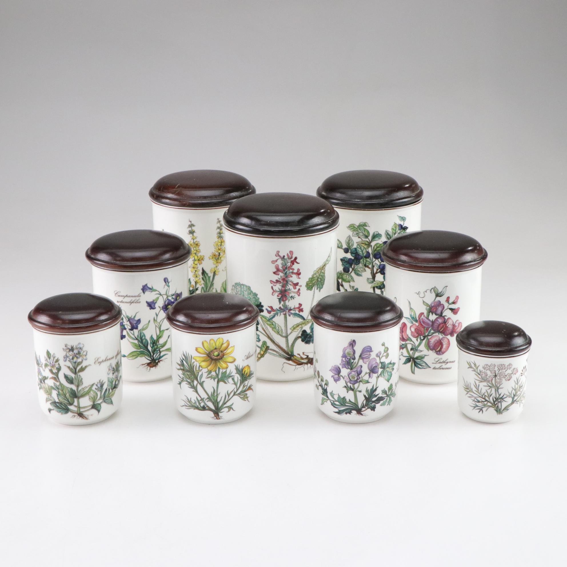Villeroy & Boch "Botanica" Porcelain Canister Set with Wood Lids
