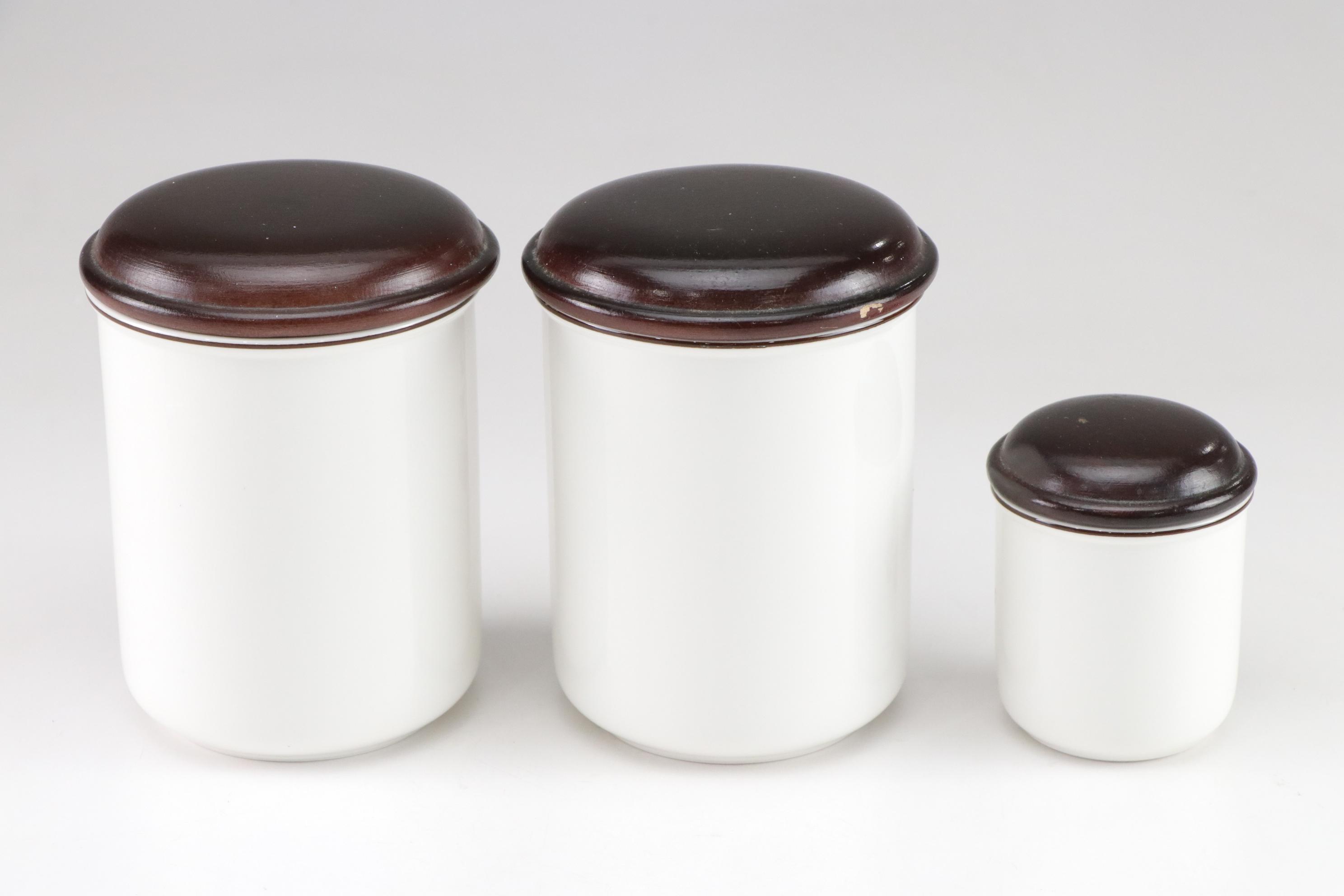 Villeroy & Boch "Botanica" Porcelain Canister Set with Wood Lids