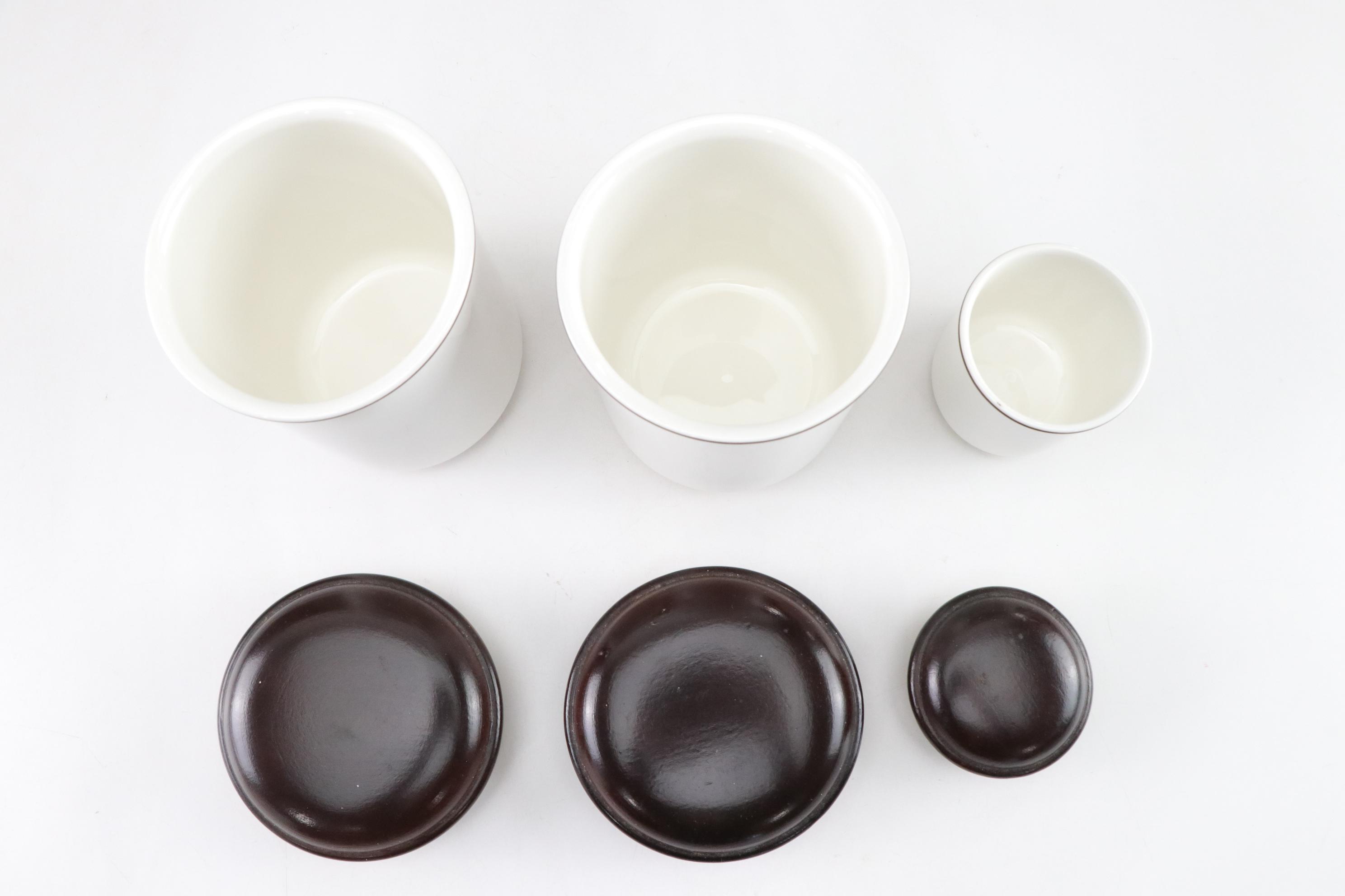 Villeroy & Boch "Botanica" Porcelain Canister Set with Wood Lids