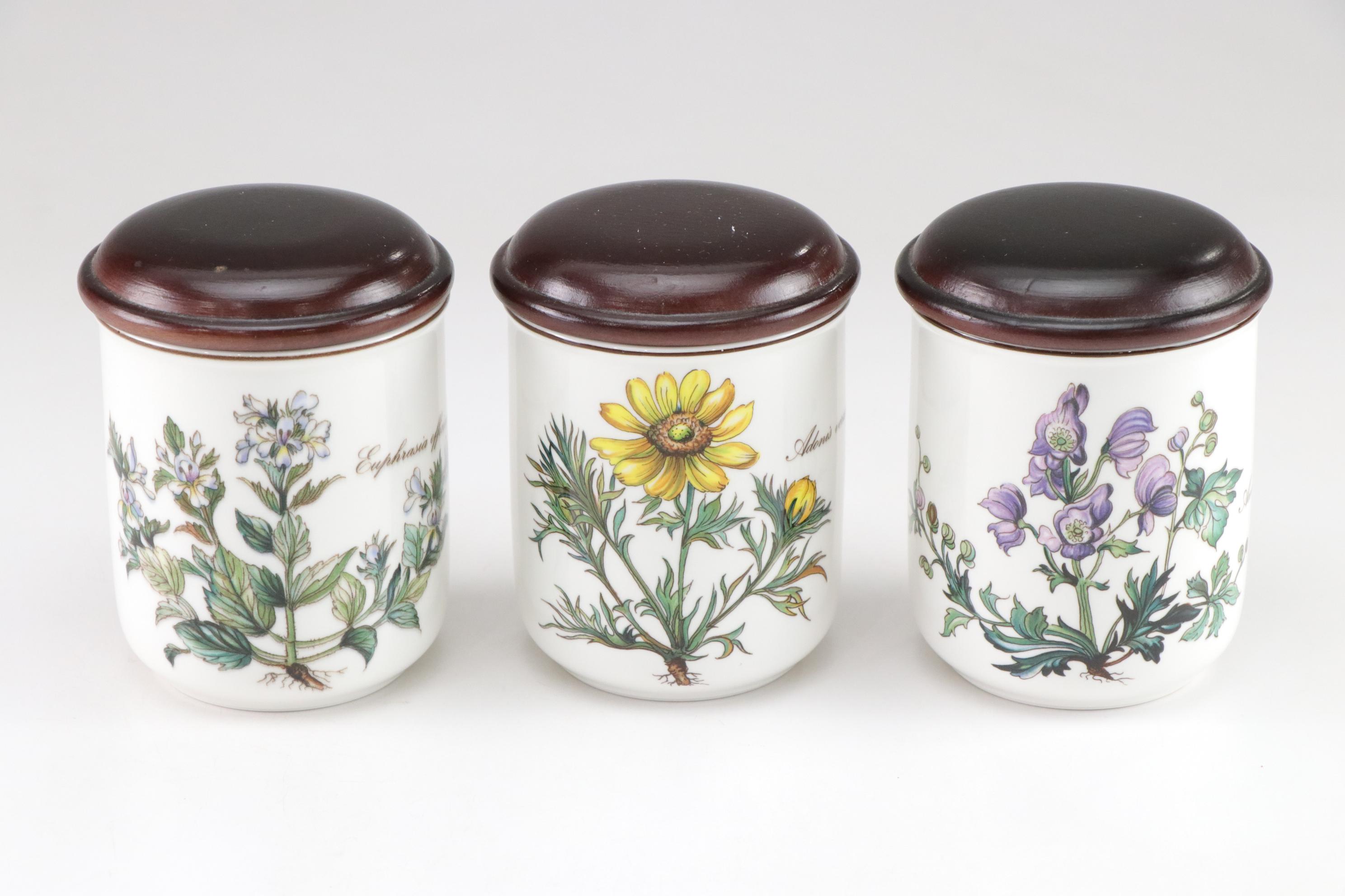 Villeroy & Boch "Botanica" Porcelain Canister Set with Wood Lids