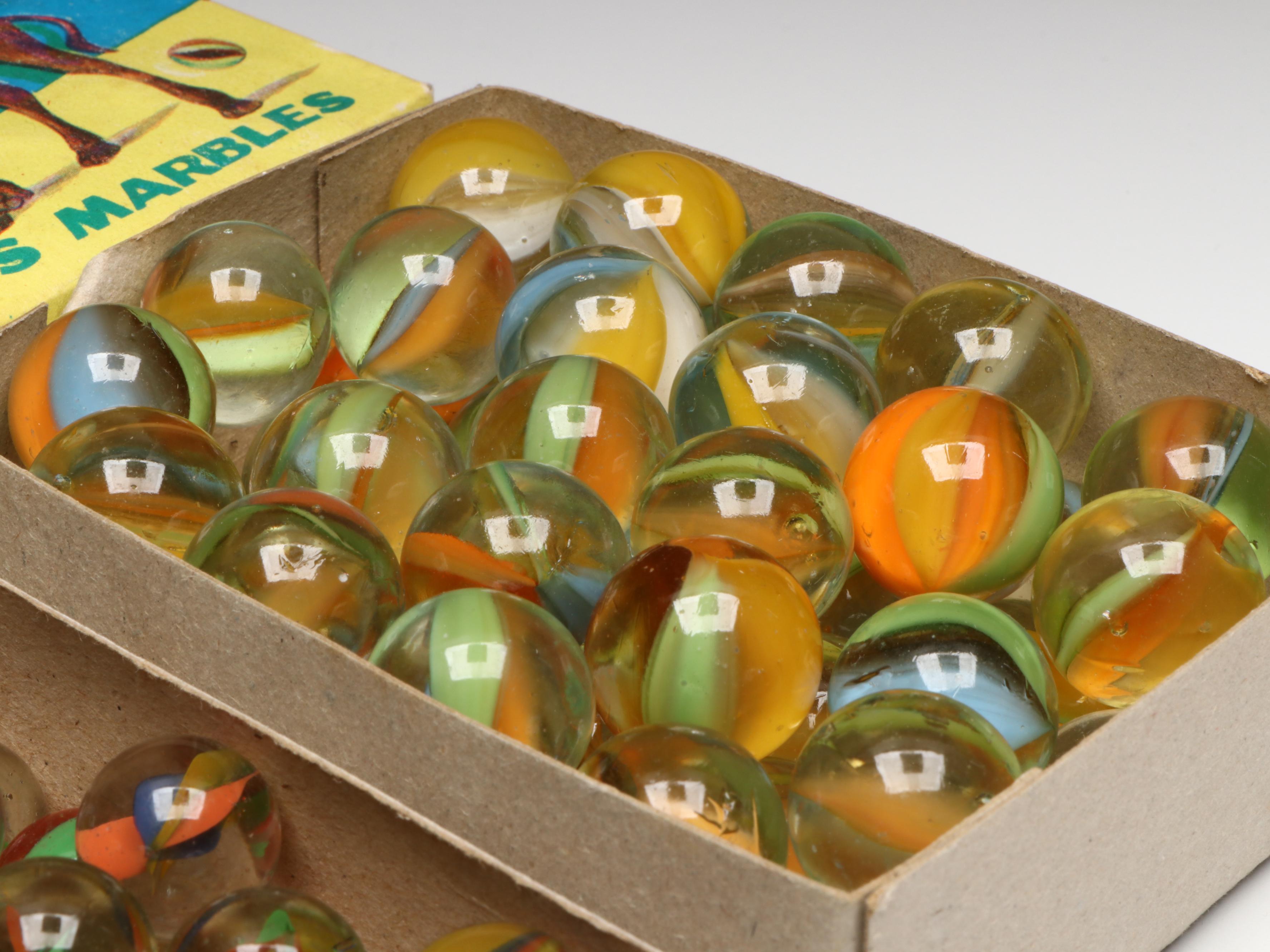 Camel Multicolor Cat's Eye Glass Marbles in Original Boxes