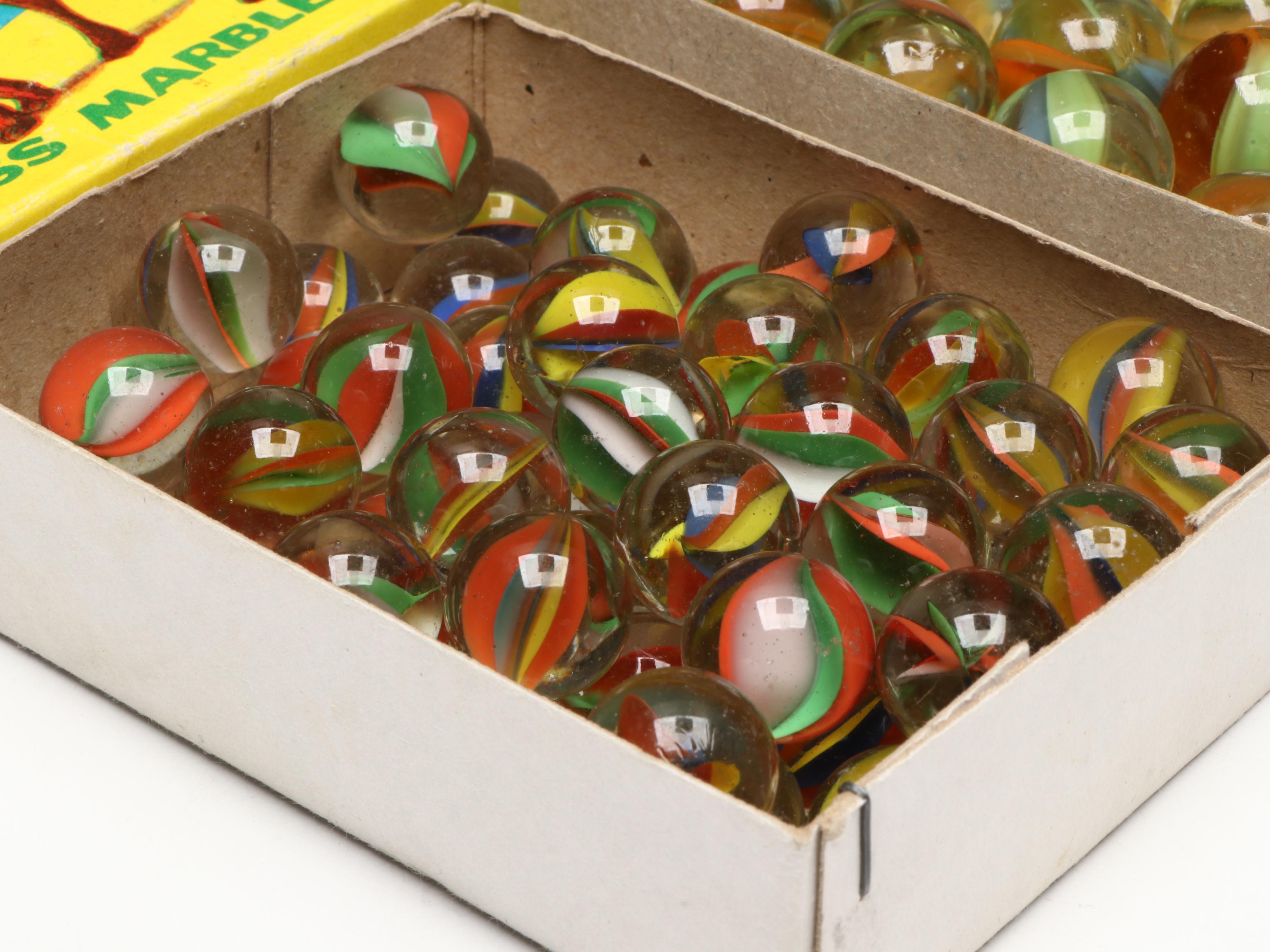 Camel Multicolor Cat's Eye Glass Marbles in Original Boxes