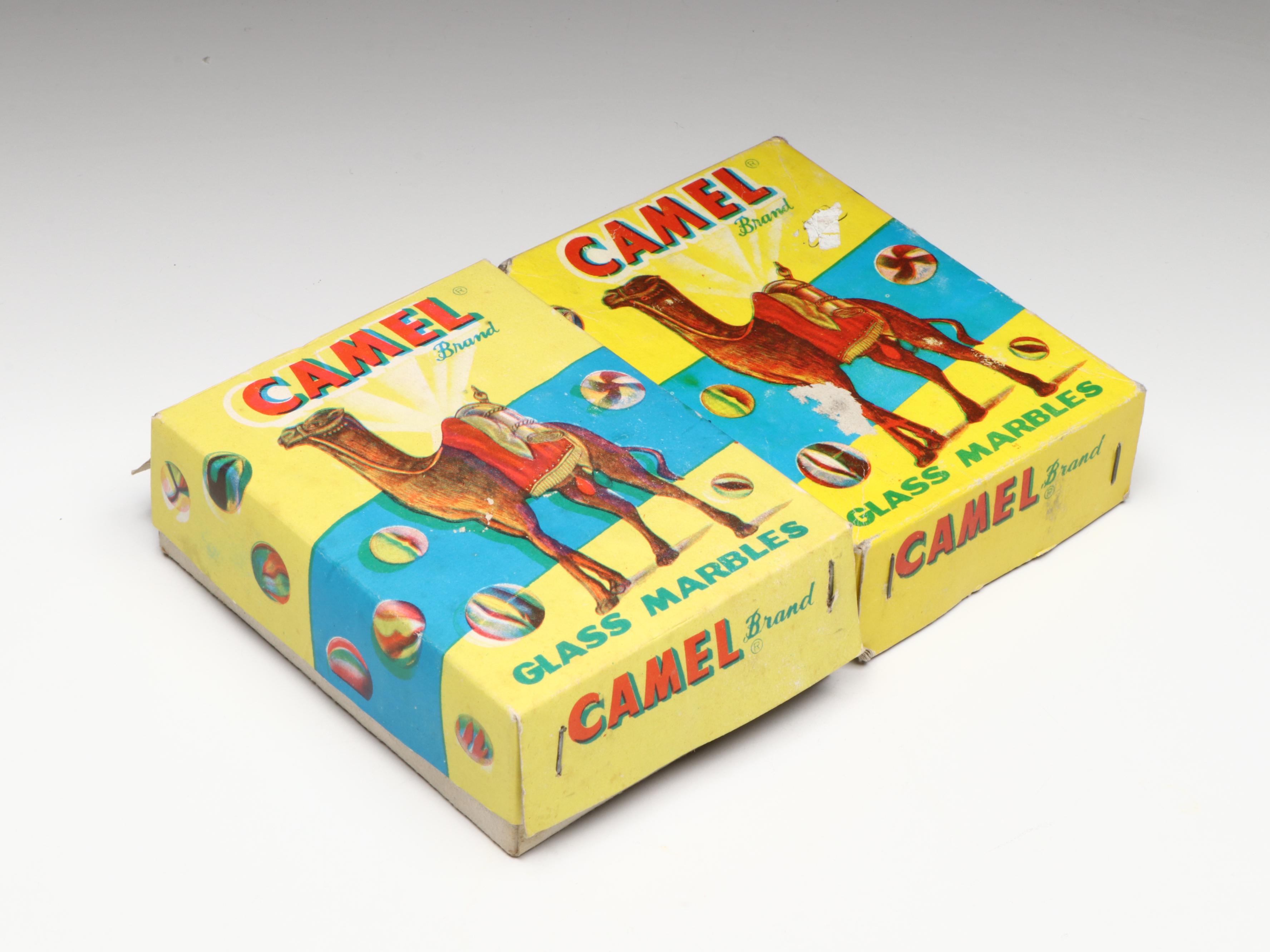 Camel Multicolor Cat's Eye Glass Marbles in Original Boxes