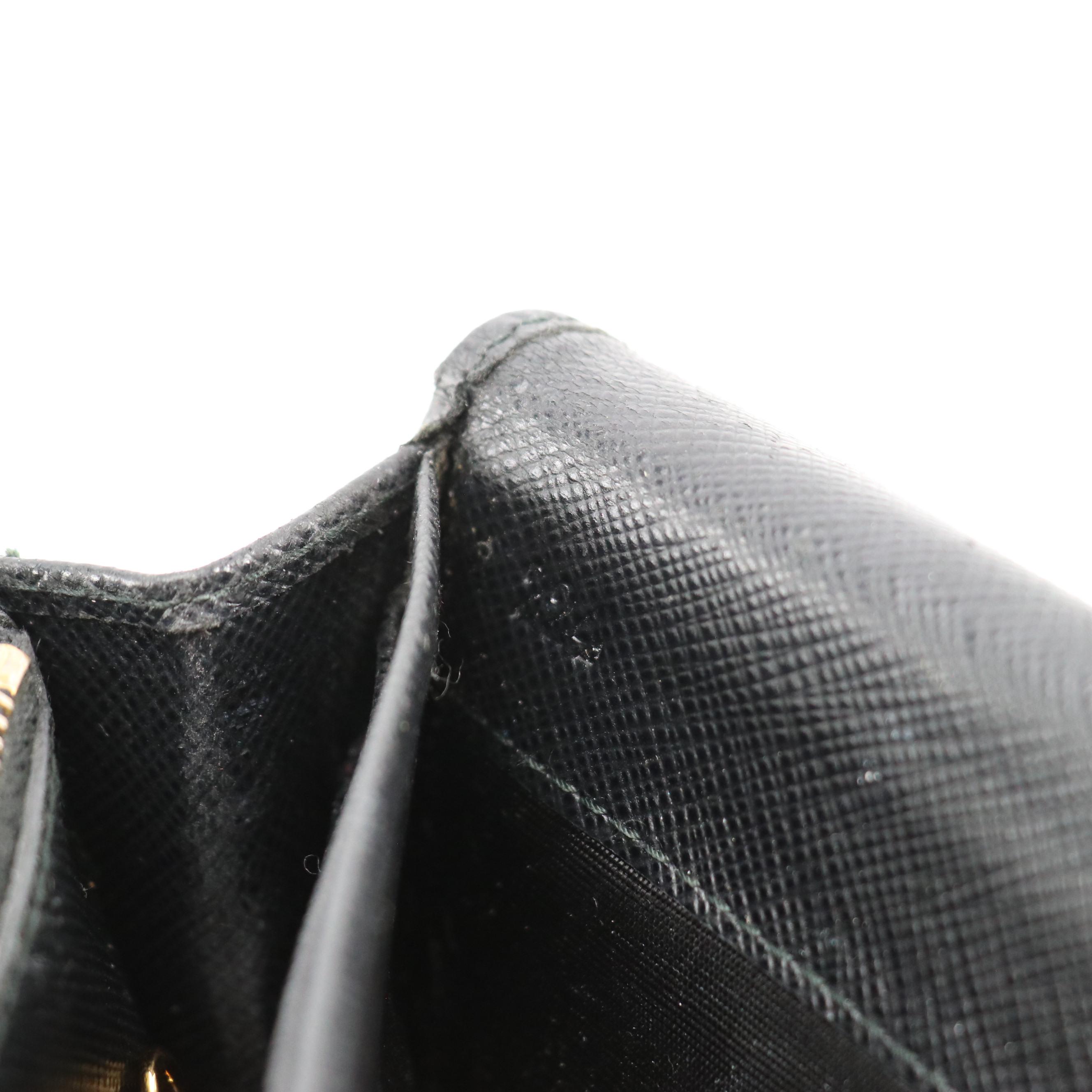 Prada Continental Wallet in Black Saffiano Leather