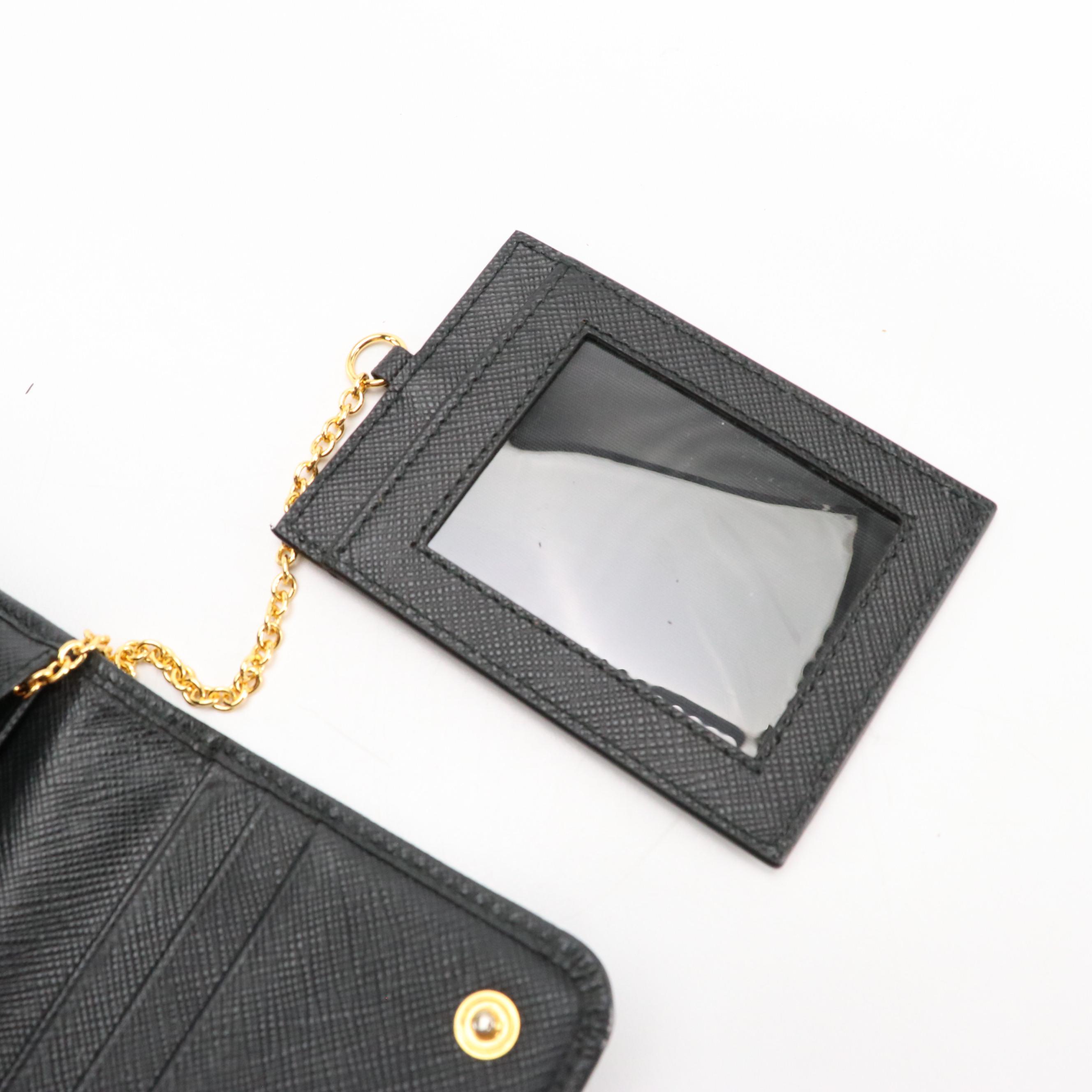 Prada Continental Wallet in Black Saffiano Leather