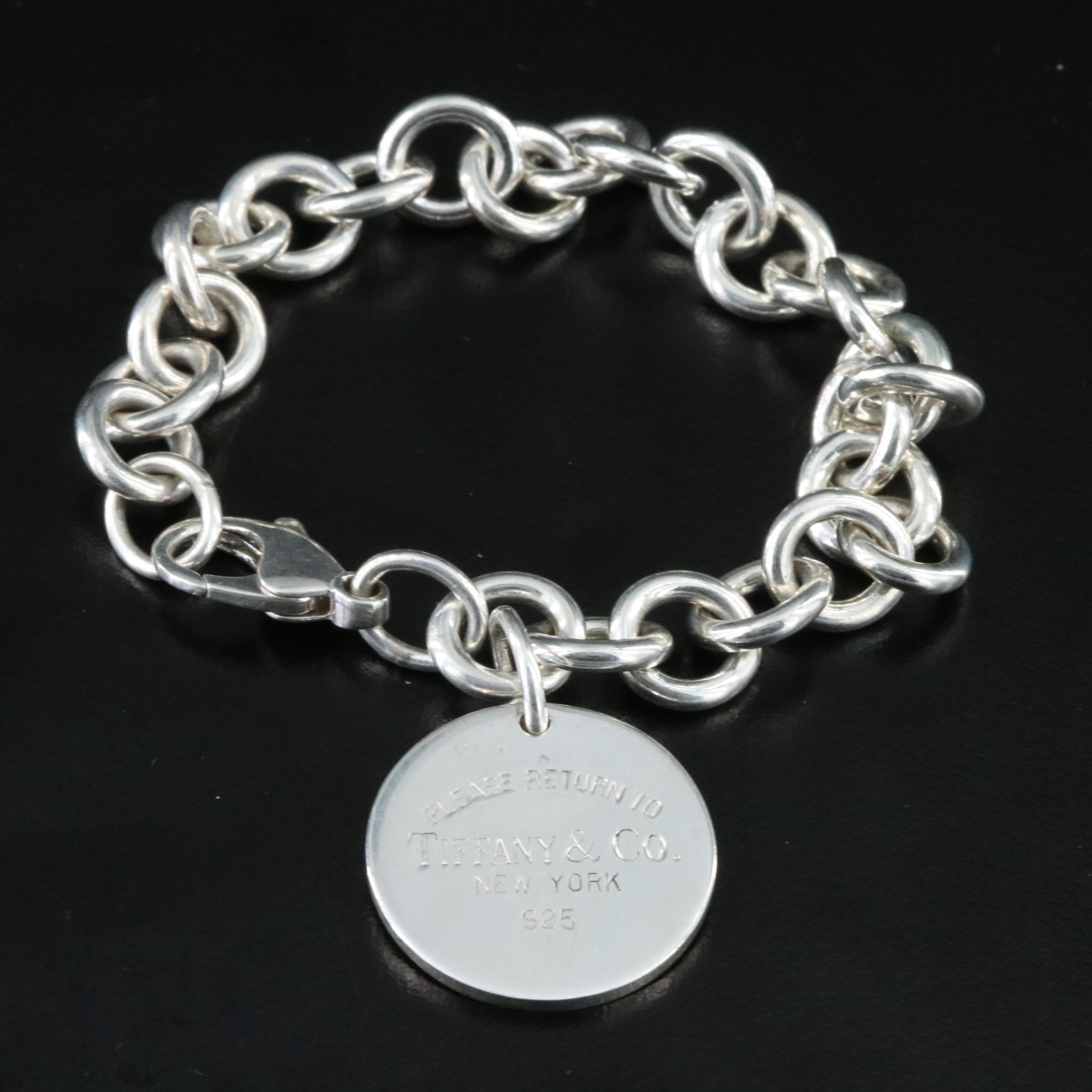 Tiffany & Co. Return to Tiffany Sterling Round Tag Charm Bracelet