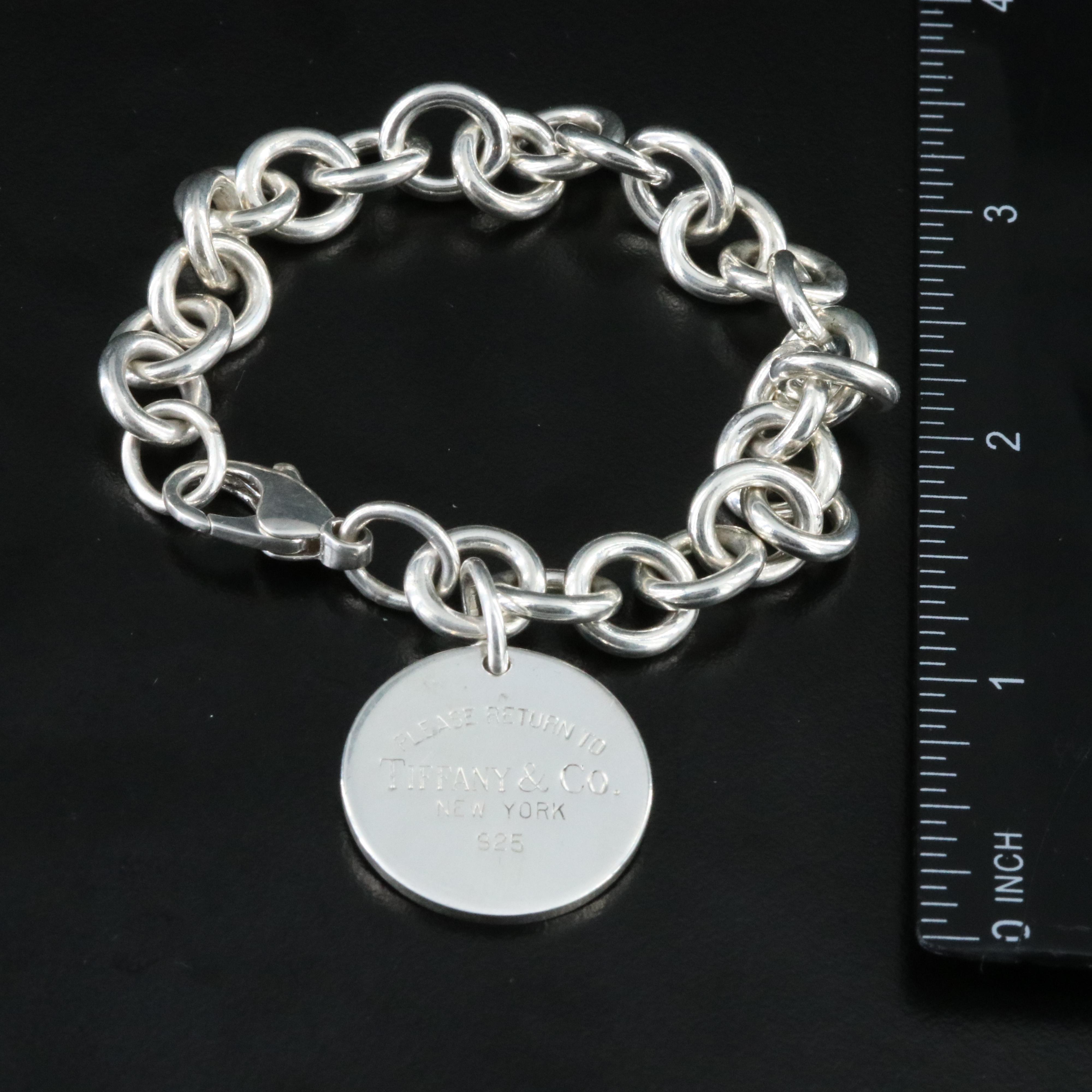 Tiffany & Co. Return to Tiffany Sterling Round Tag Charm Bracelet