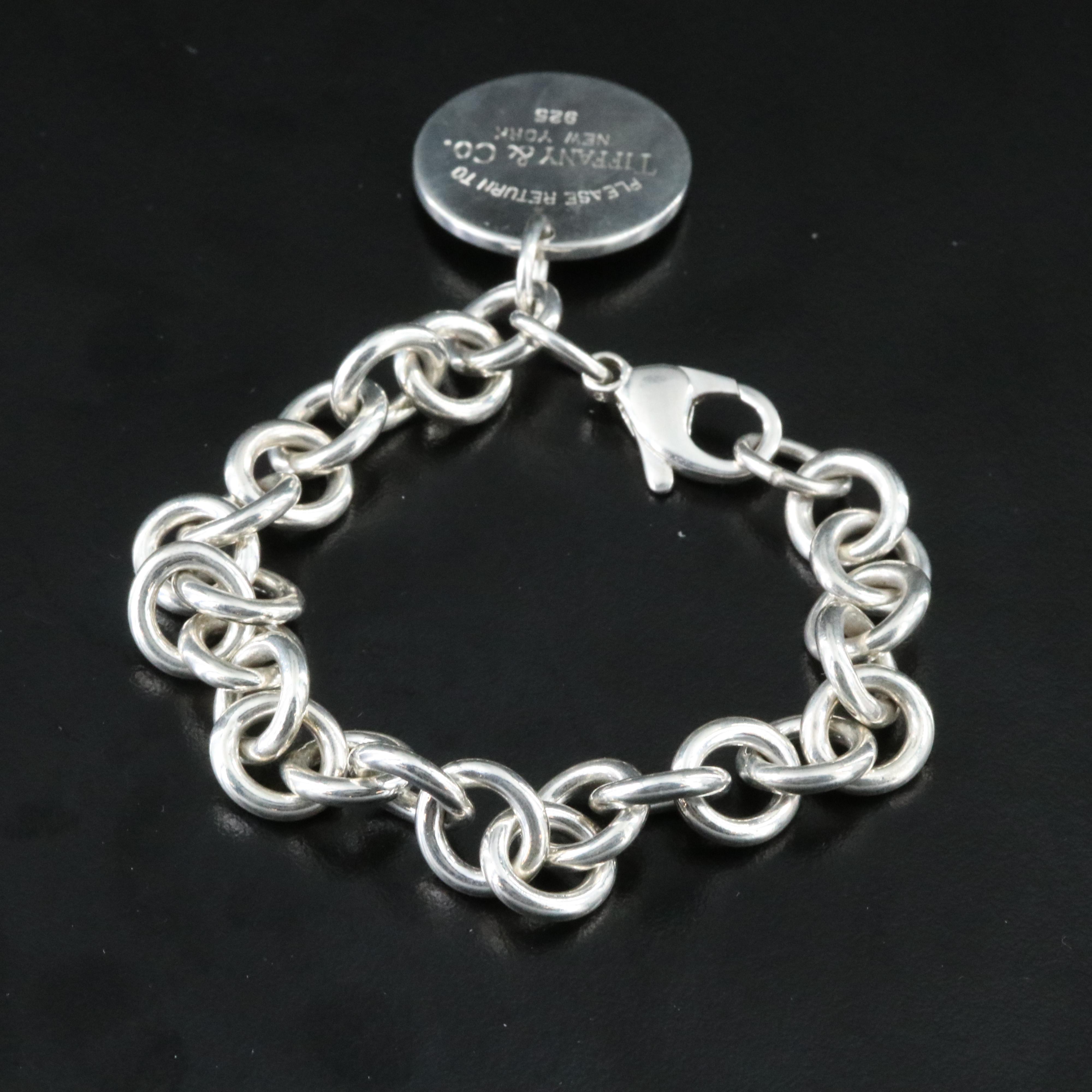Tiffany & Co. Return to Tiffany Sterling Round Tag Charm Bracelet