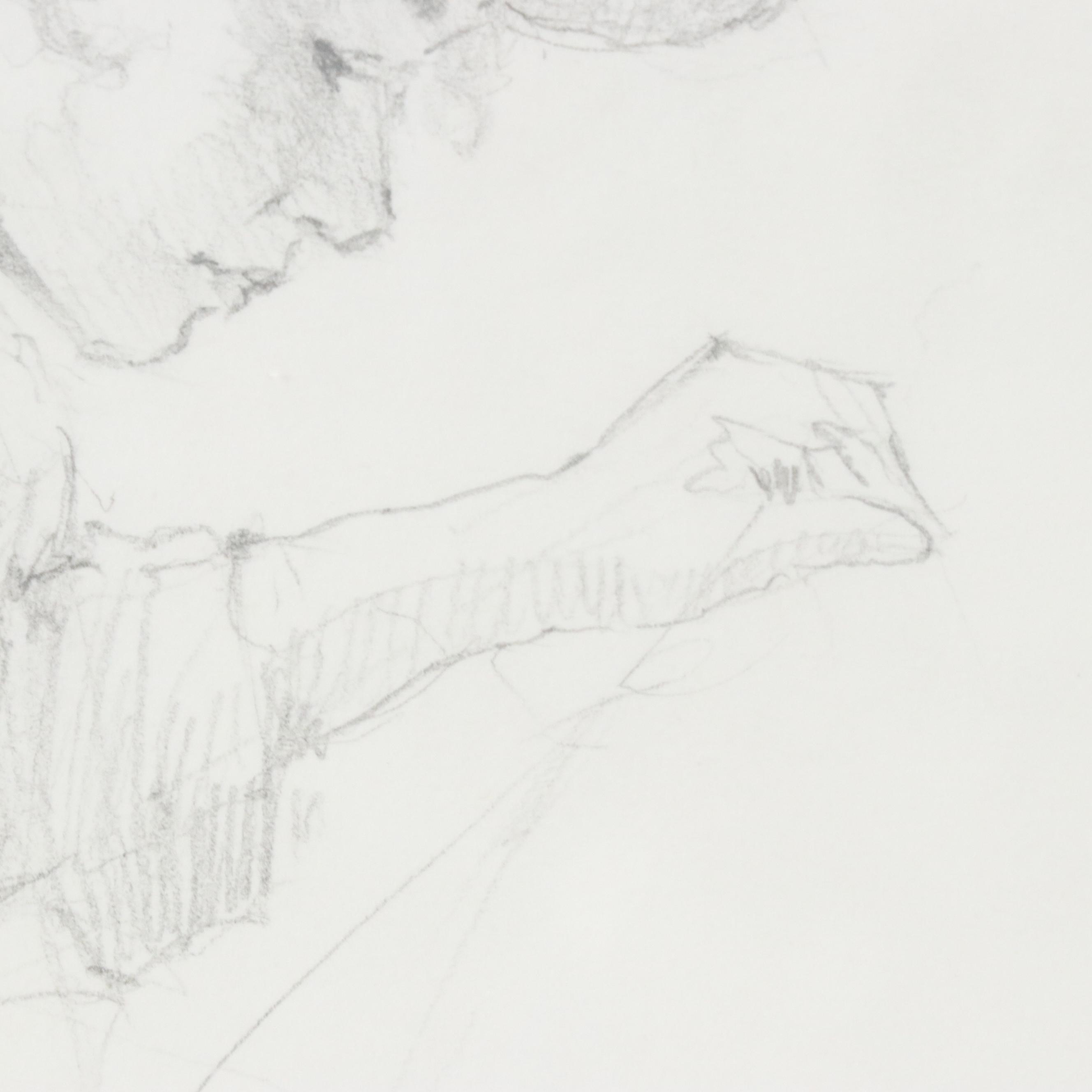 Graphite Drawing of Figure in Hat