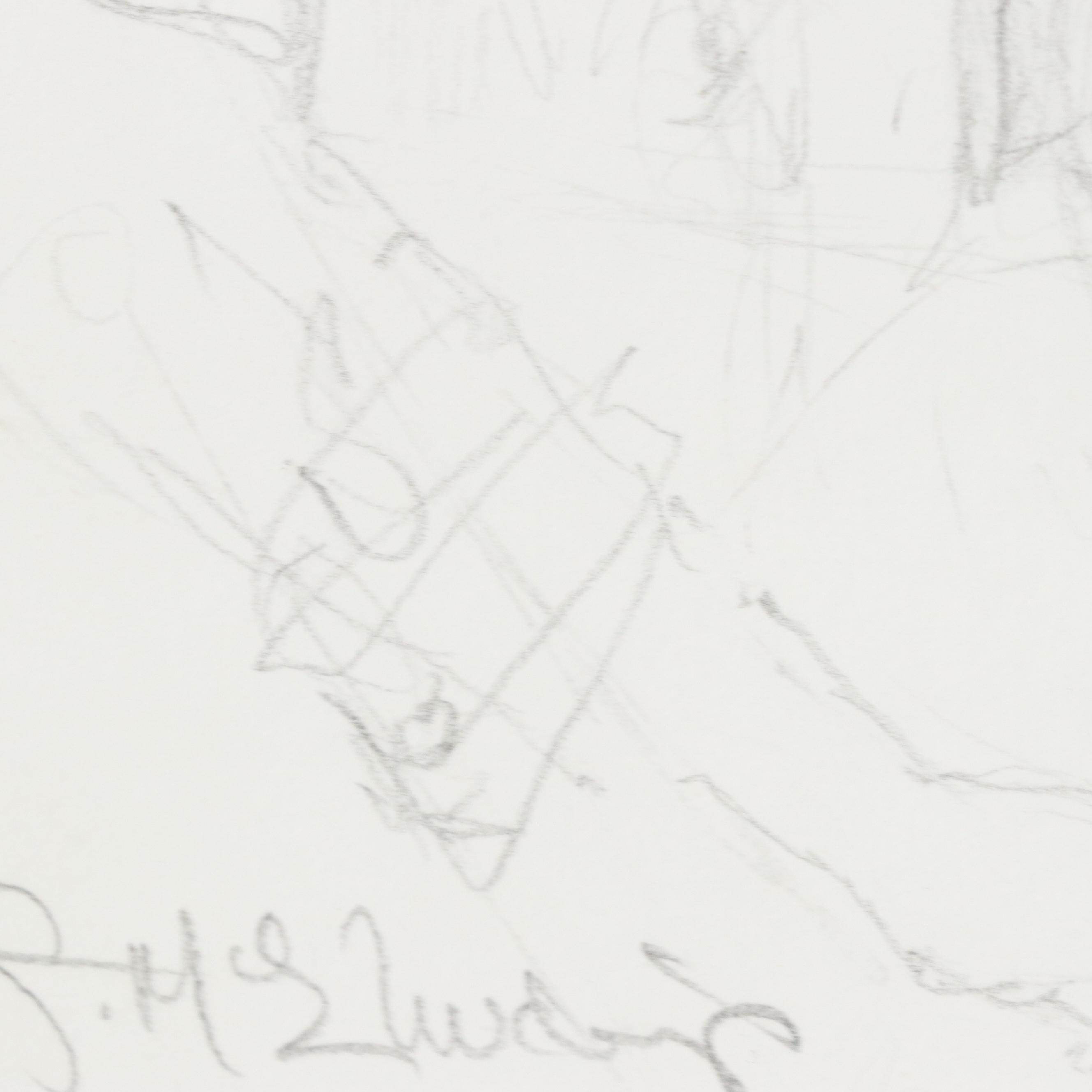 Graphite Drawing of Figure in Hat