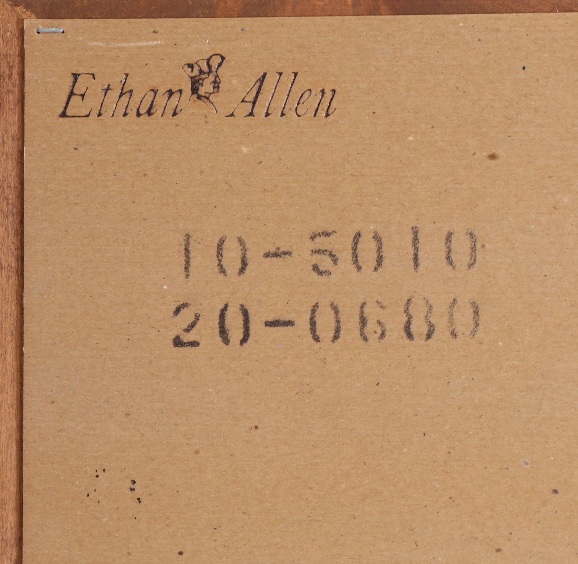 Ethan Allen Federal Style Laminate Top Side Cabinet with Wall Mirror