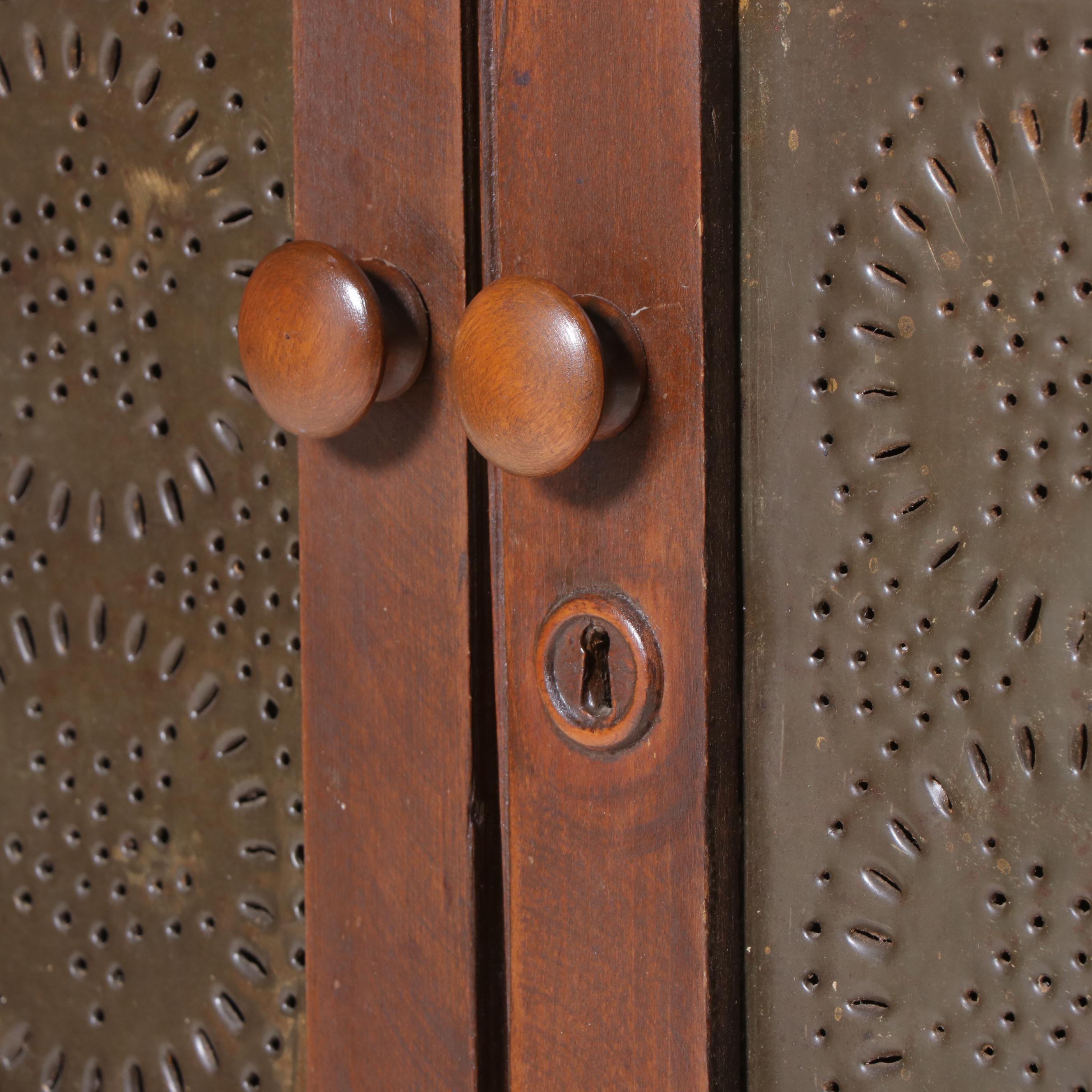 American Primitive Poplar Twelve-Tin Pie Safe, Late 19th Century