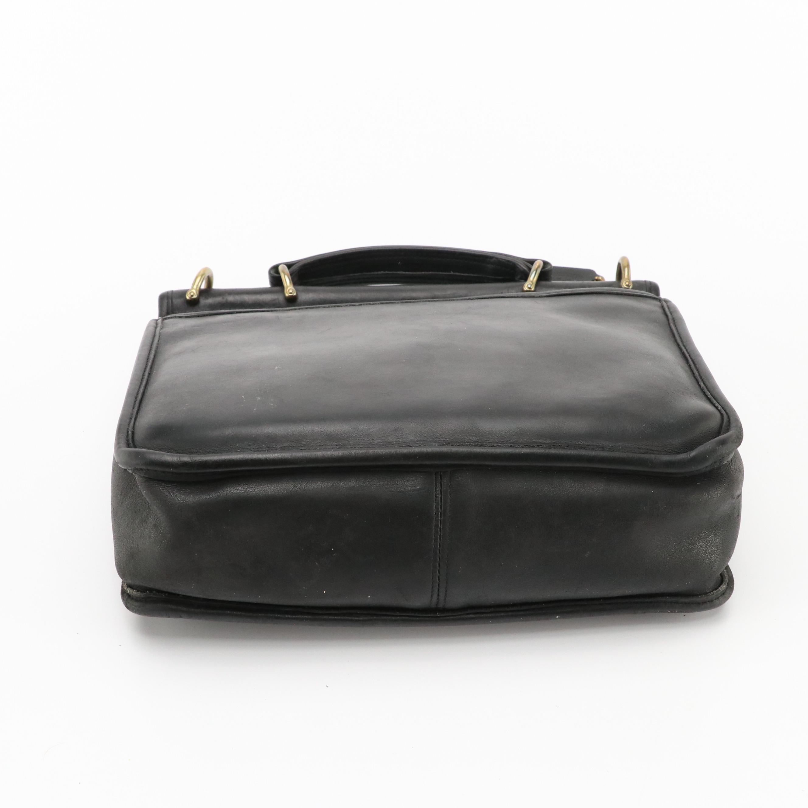 Coach Vintage Willis Two-Way Crossbody Bag in Black Glove-Tanned Leather