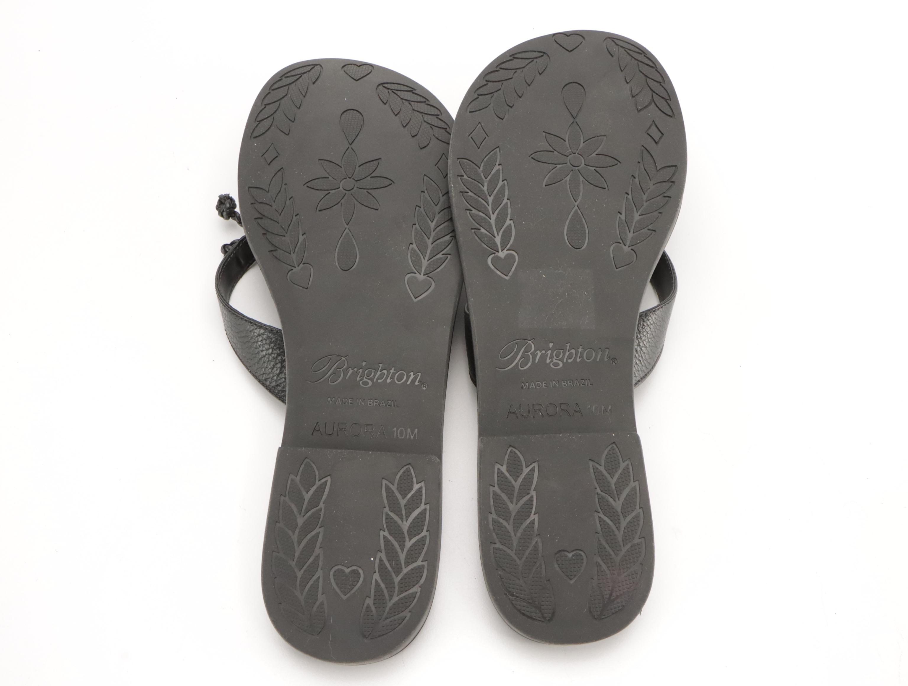 Brighton Embossed Leather Heart Handle Handbag, Aurora Flip-Flops and Sunglasses