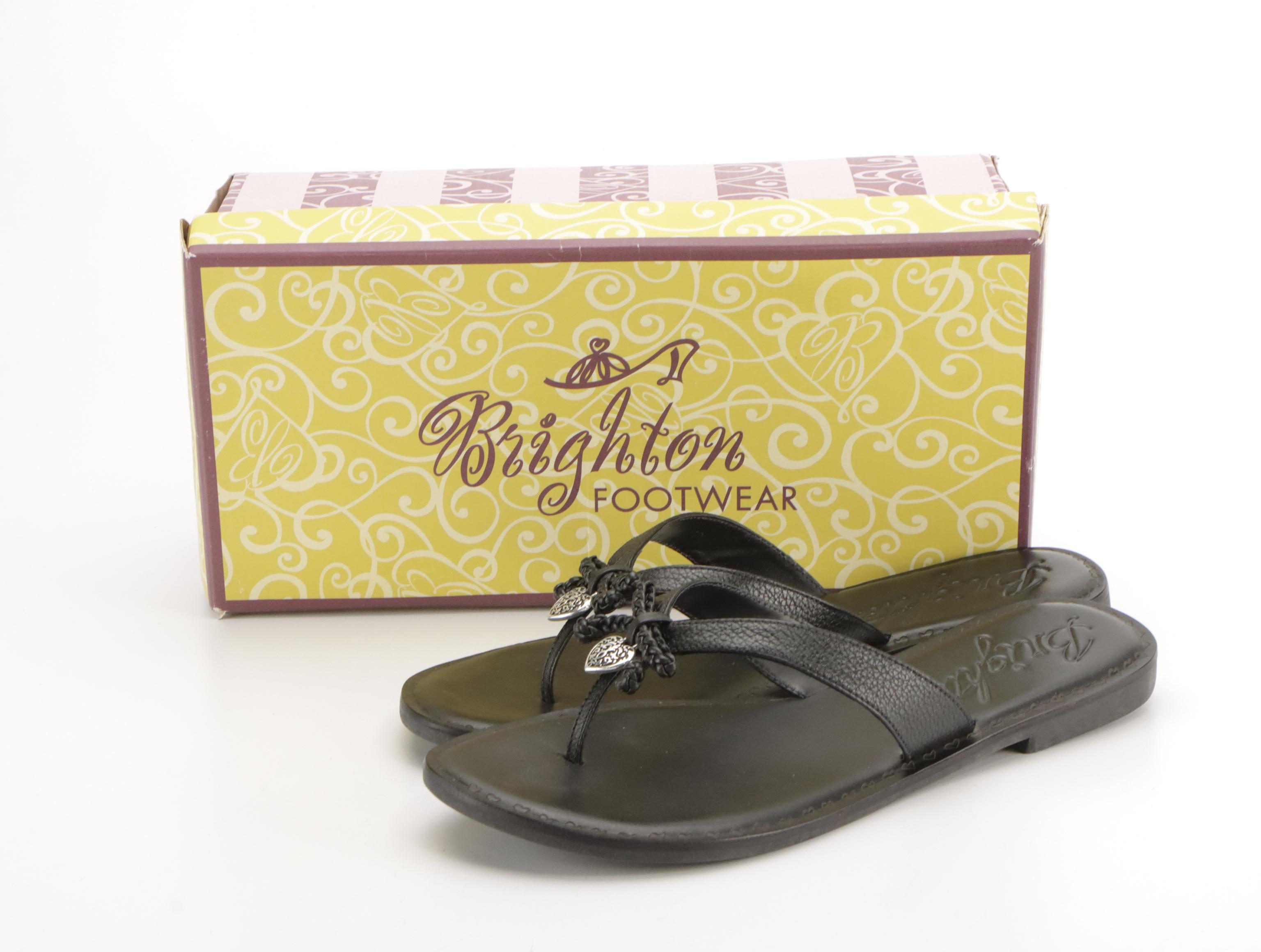 Brighton Embossed Leather Heart Handle Handbag, Aurora Flip-Flops and Sunglasses