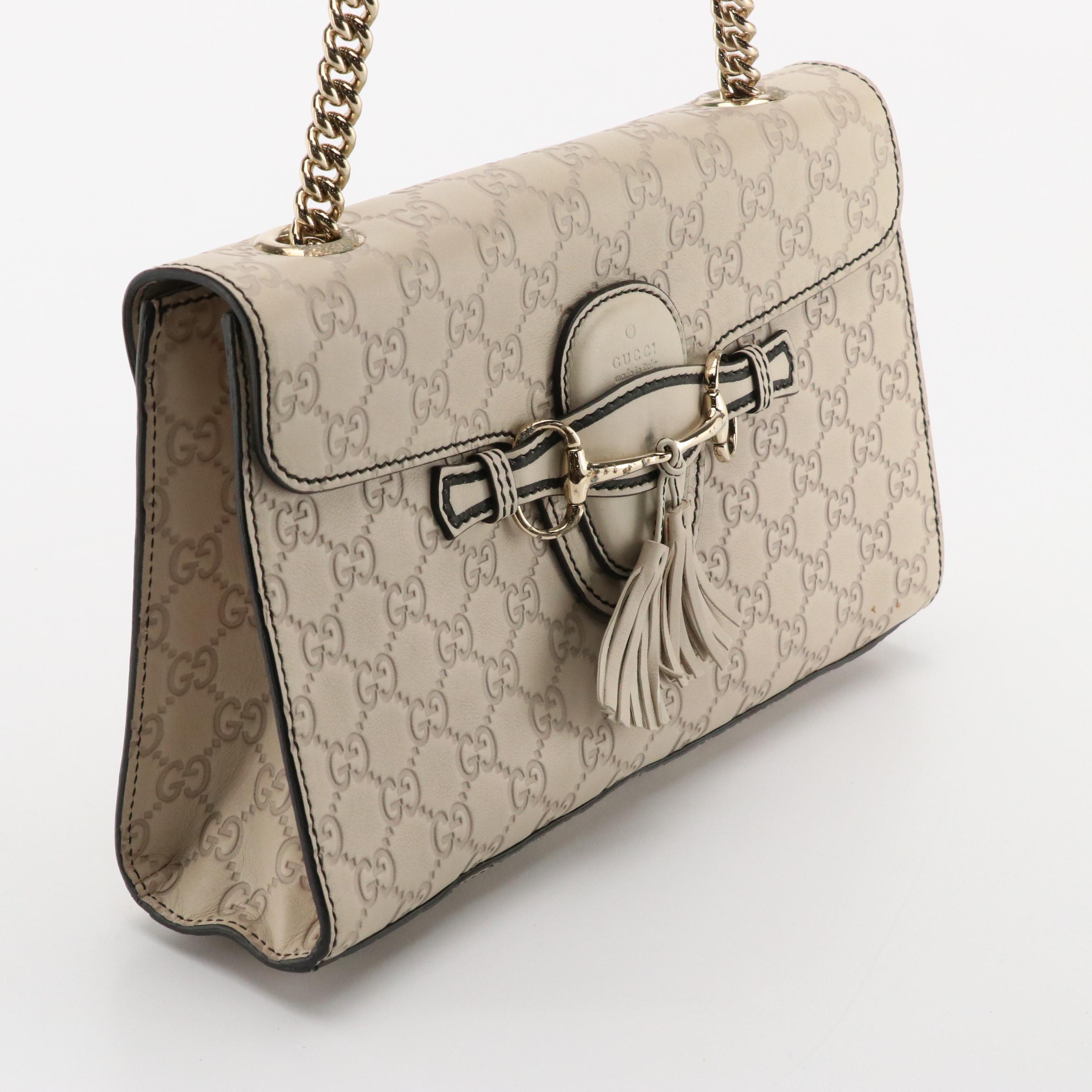 Gucci Emily Front-Flap Shoulder Bag in Guccissima Leather with Tassels